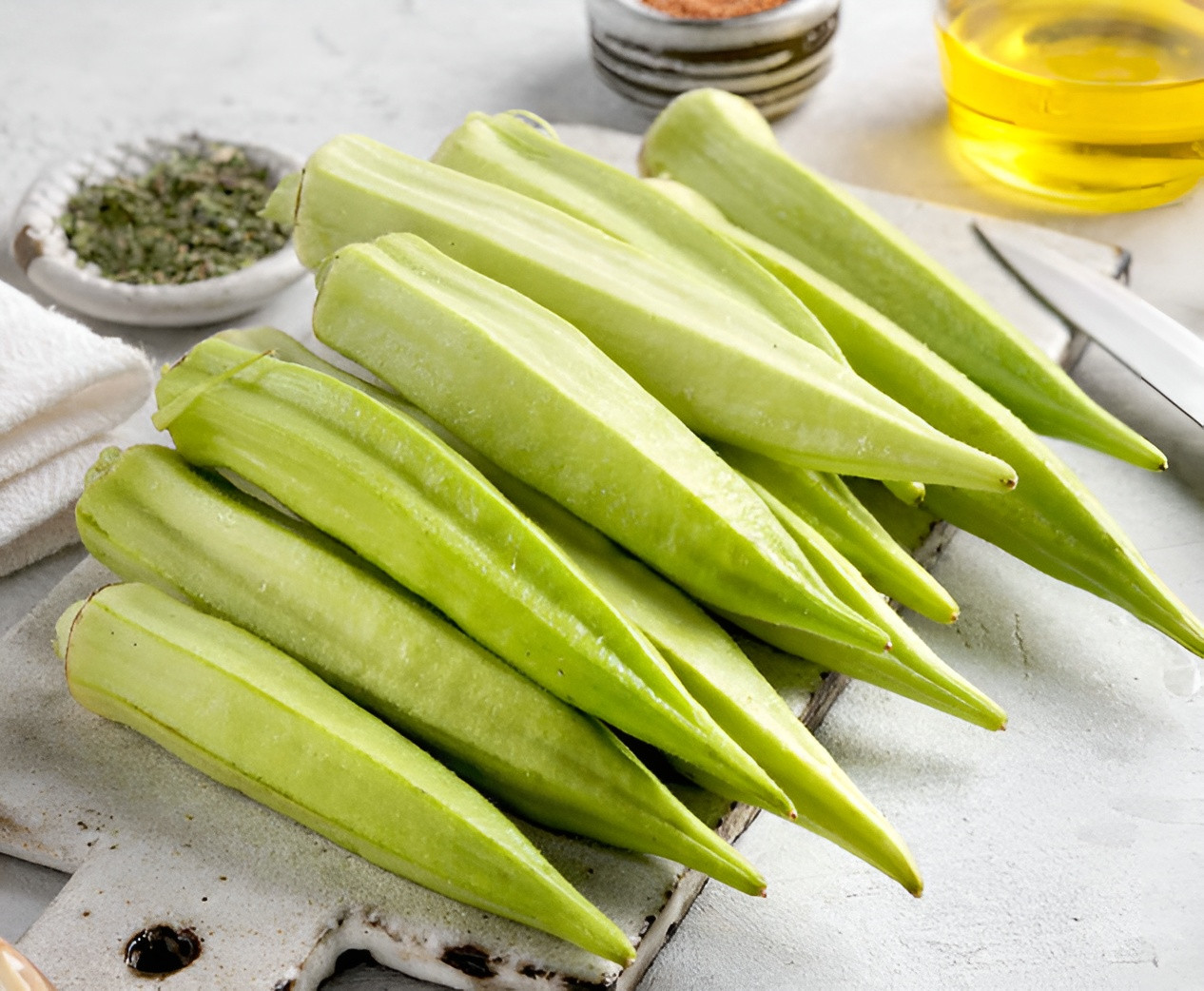 60 Heirloom Blondy Okra Seeds – High Yielding Compact Tender 3-5″ Pods Organic