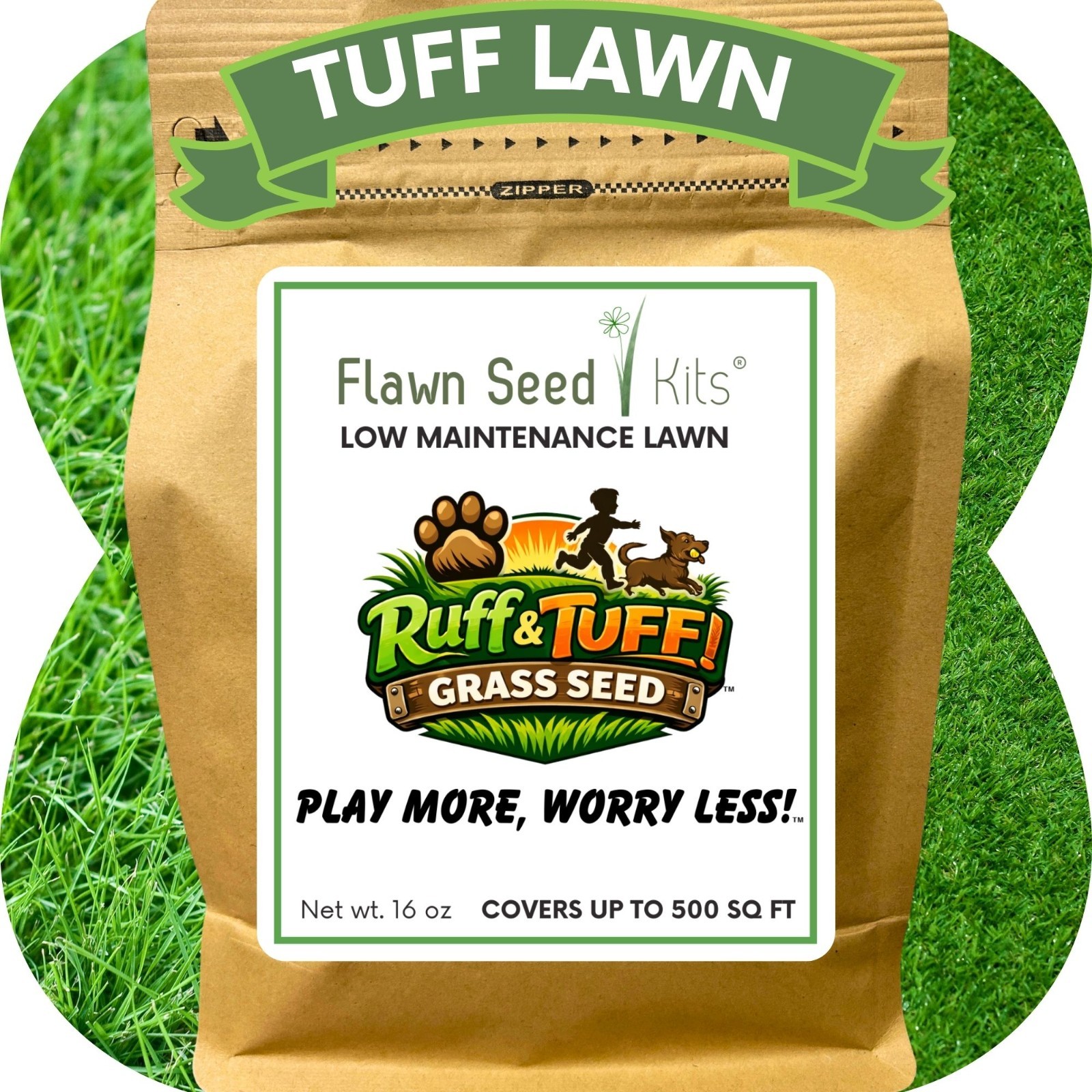 RUFF and TUFF! Fescue Grass Seed, Pet Friendly, Low Maintenance, Shade Tolerant