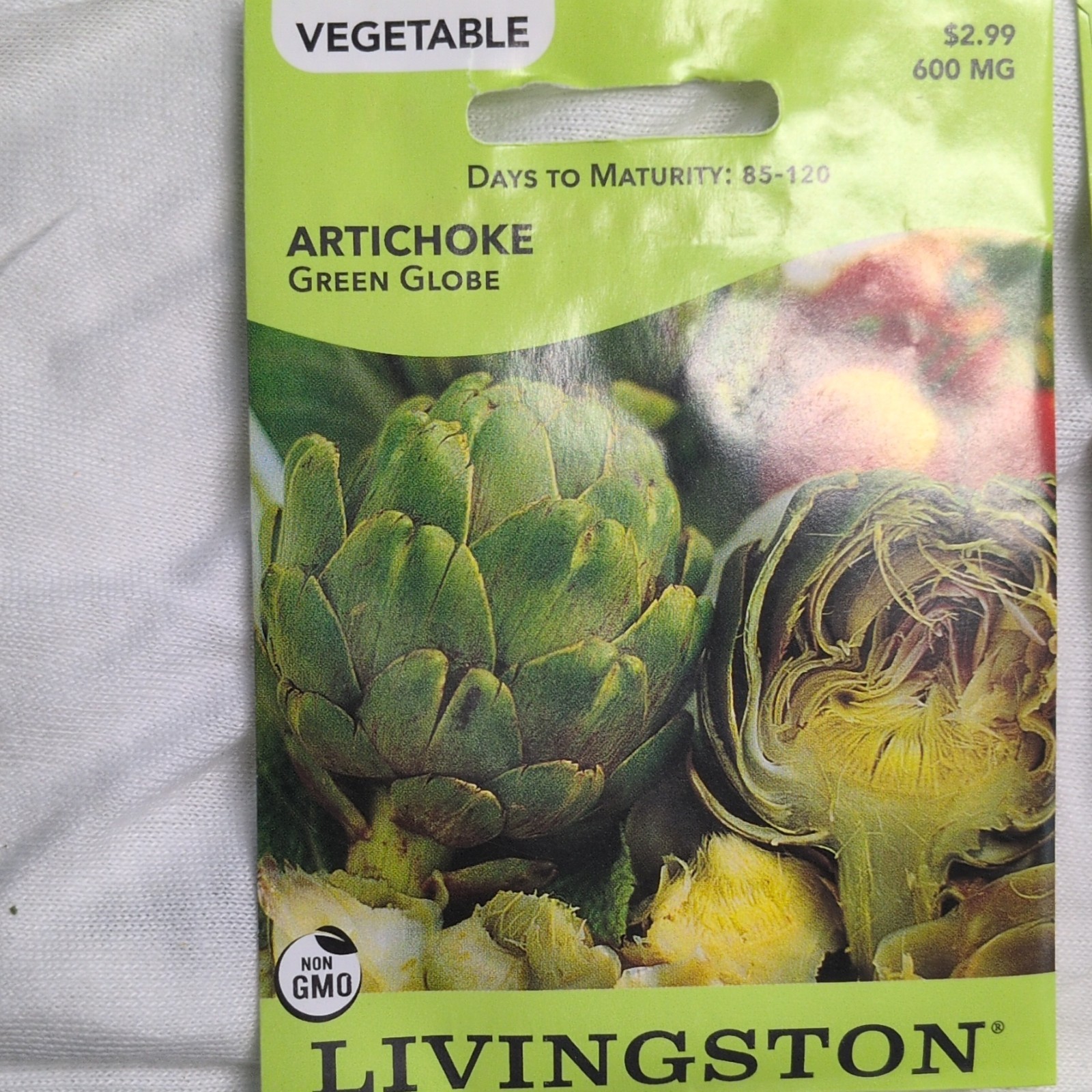 Livingston Artichoke Green Globe Seeds Non-GMO Green Full Sun Y3998