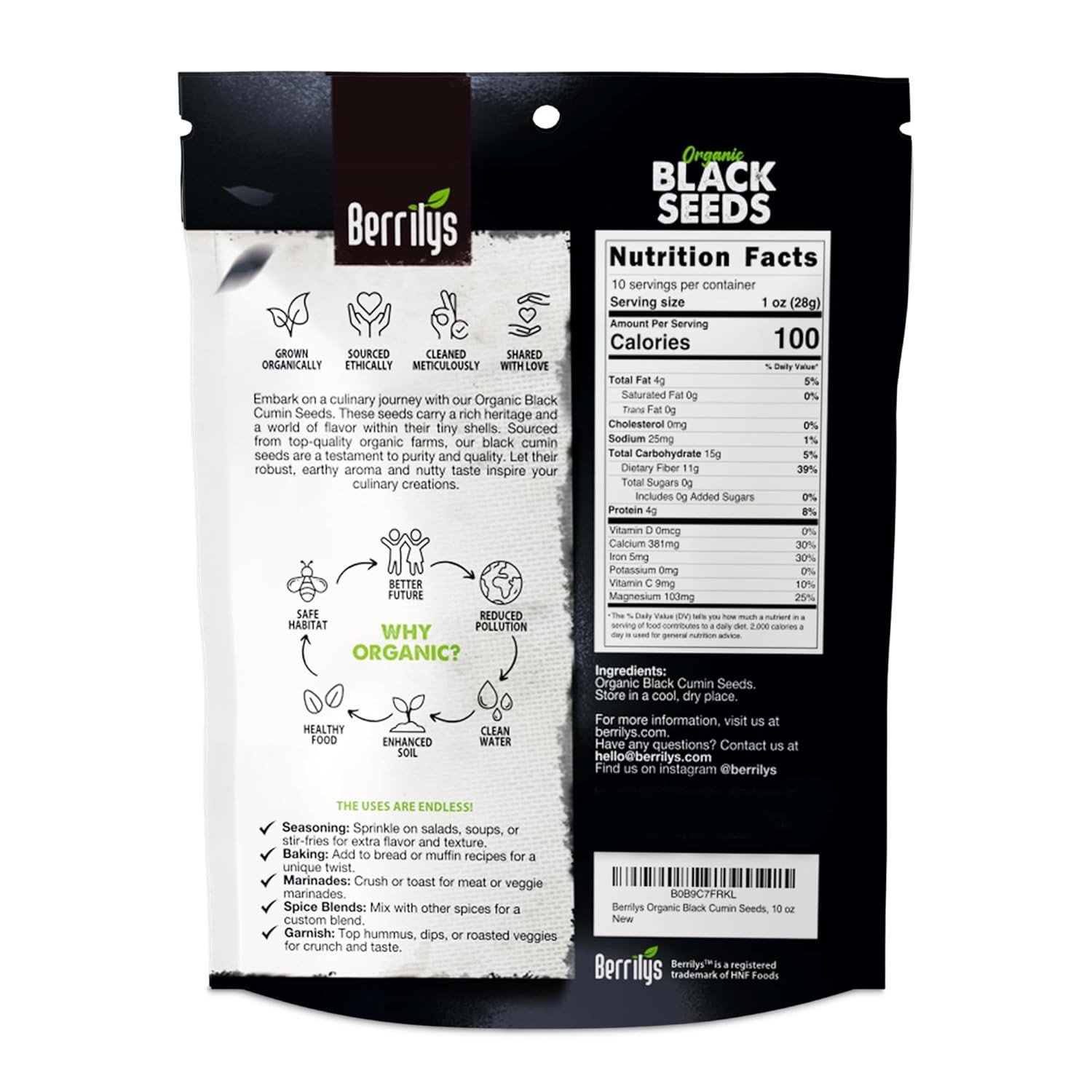 Black Seeds – Organic Nigella Sativa, Gluten-Free, 10oz – Health Essential