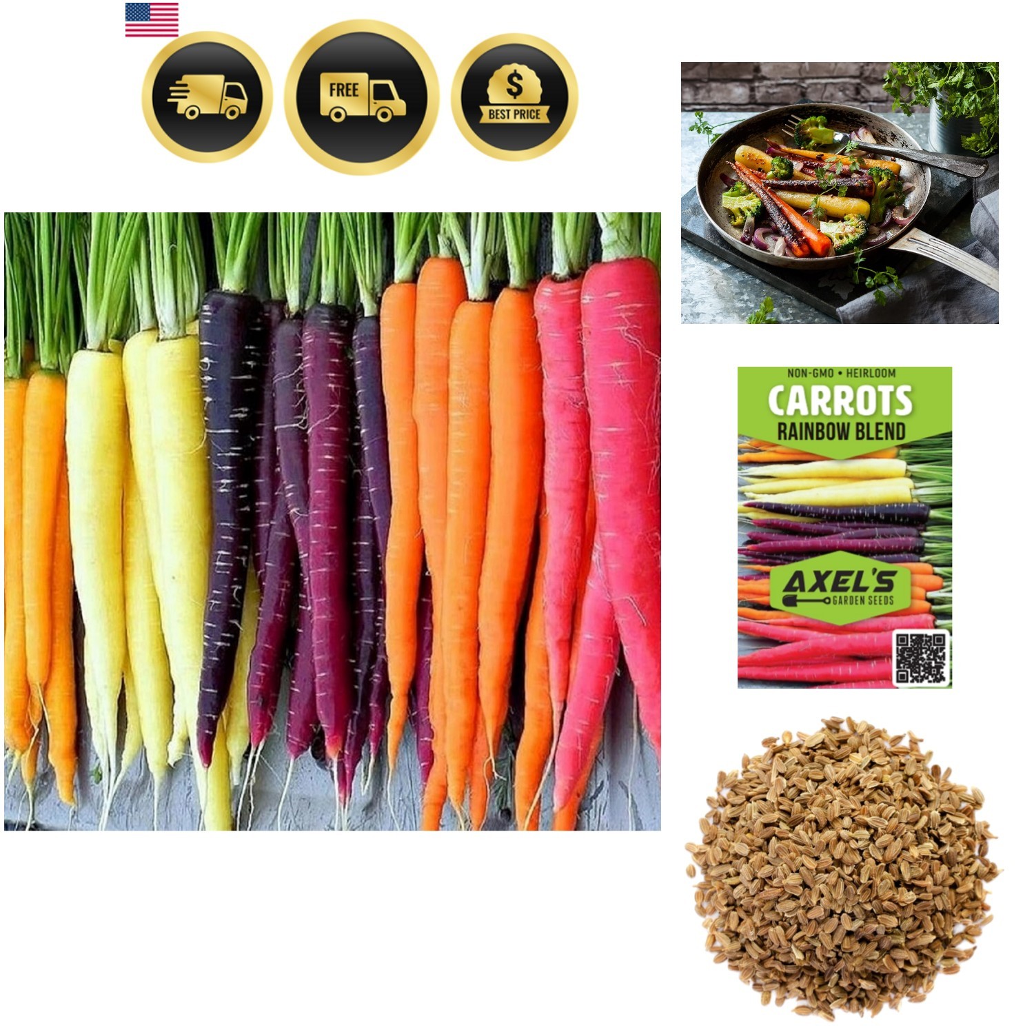 Rainbow Carrot Seeds for Planting Heirloom Packets 750 Seeds – Plant & Grow R…