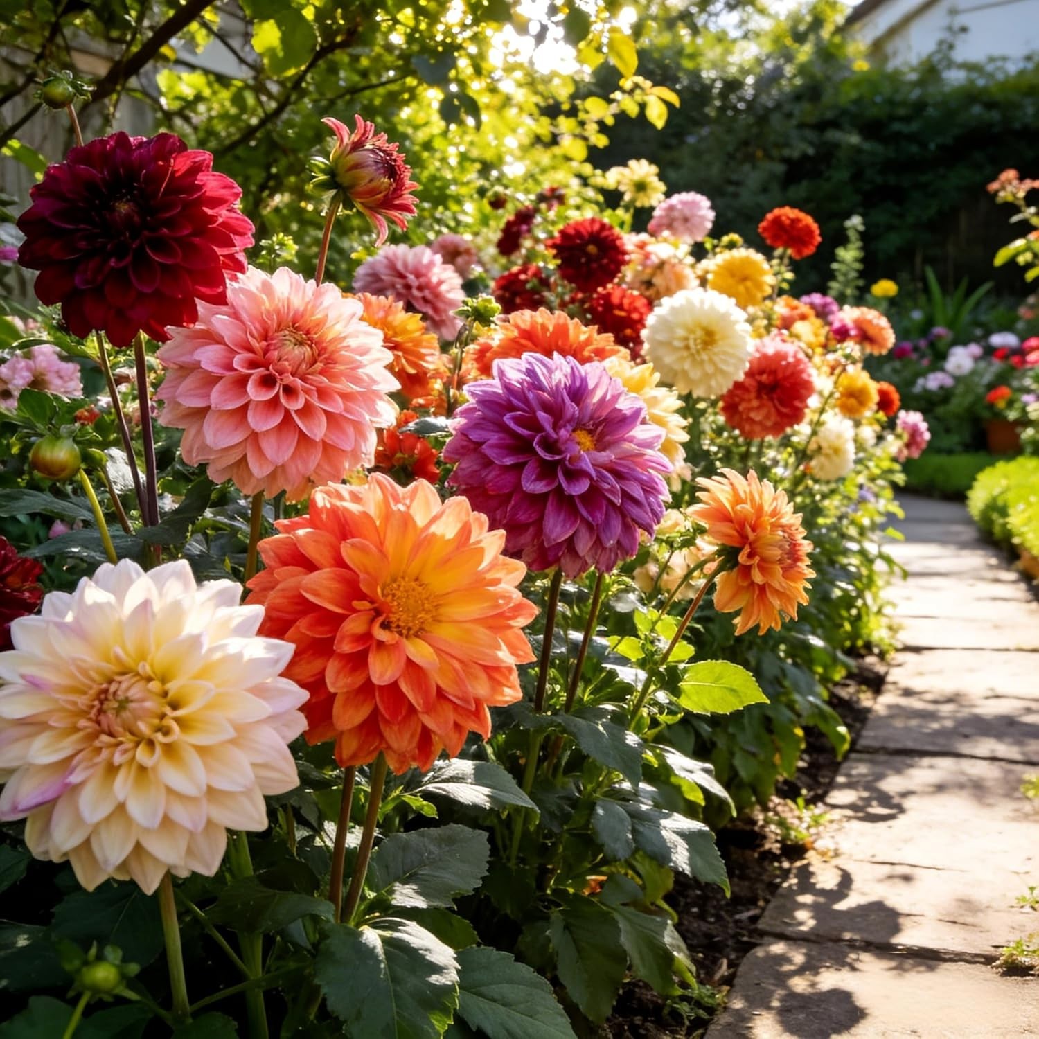 Carpet 400+ Mixed Dahlia Seeds for Planting, Colorful Perennial Heirloom Dahlia