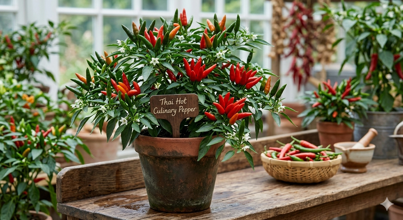 20 Top-Quality Freshly Harvested Thai Hot Red Culinary Premium Pepper Seeds-A 77