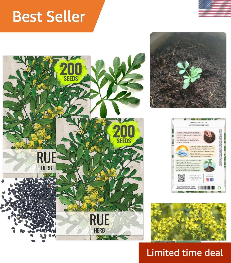 200 Count Non-GMO Heirloom Rue Seeds – Perfect for Home Medicinal Gardens