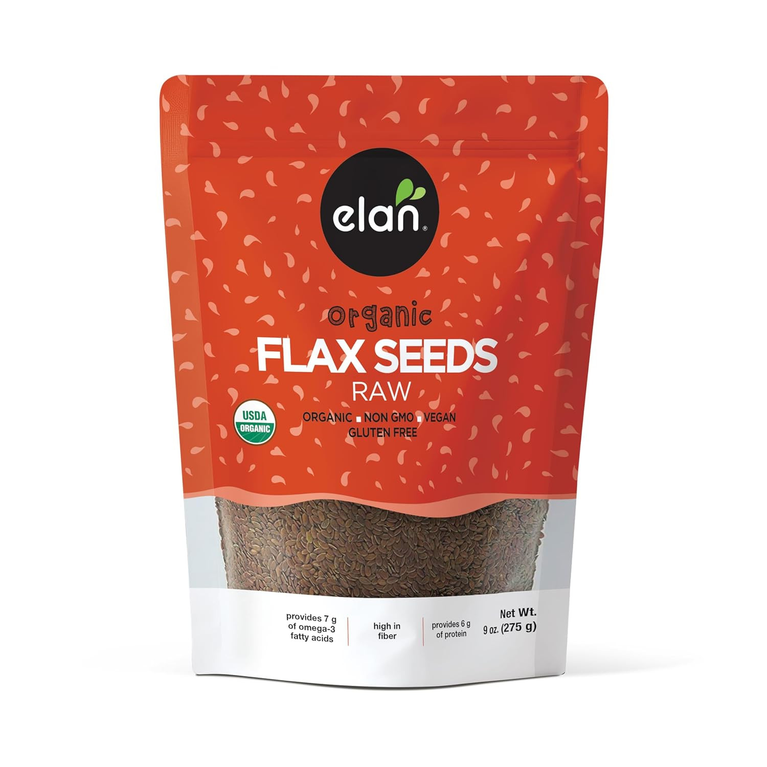 Organic Flax Seed, 9 Oz, Whole Seeds, Raw Seeds, Non-Gmo, Vegan, Gluten-Free, Ko