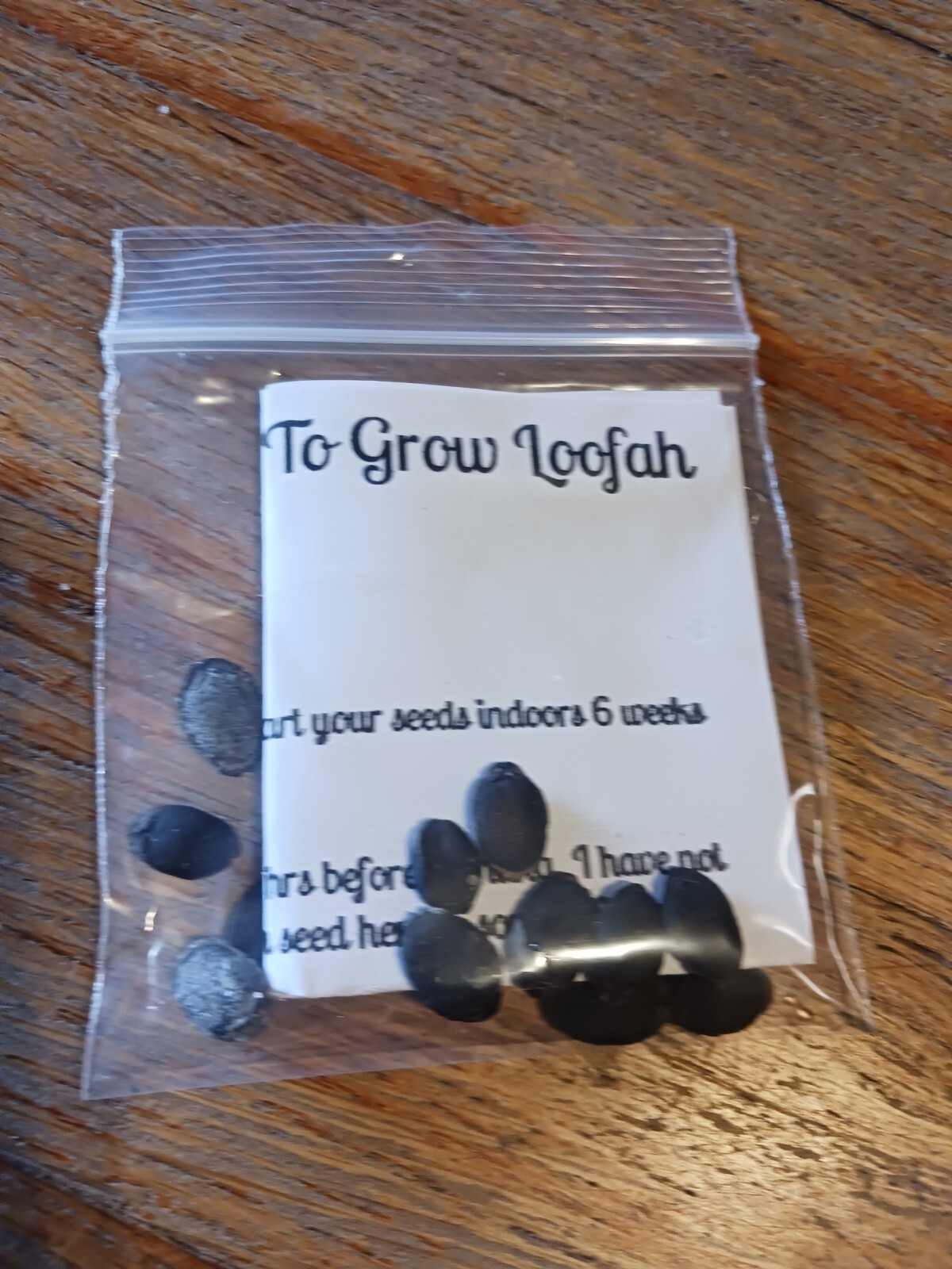 Loofah Seeds 15 Count With Instructions