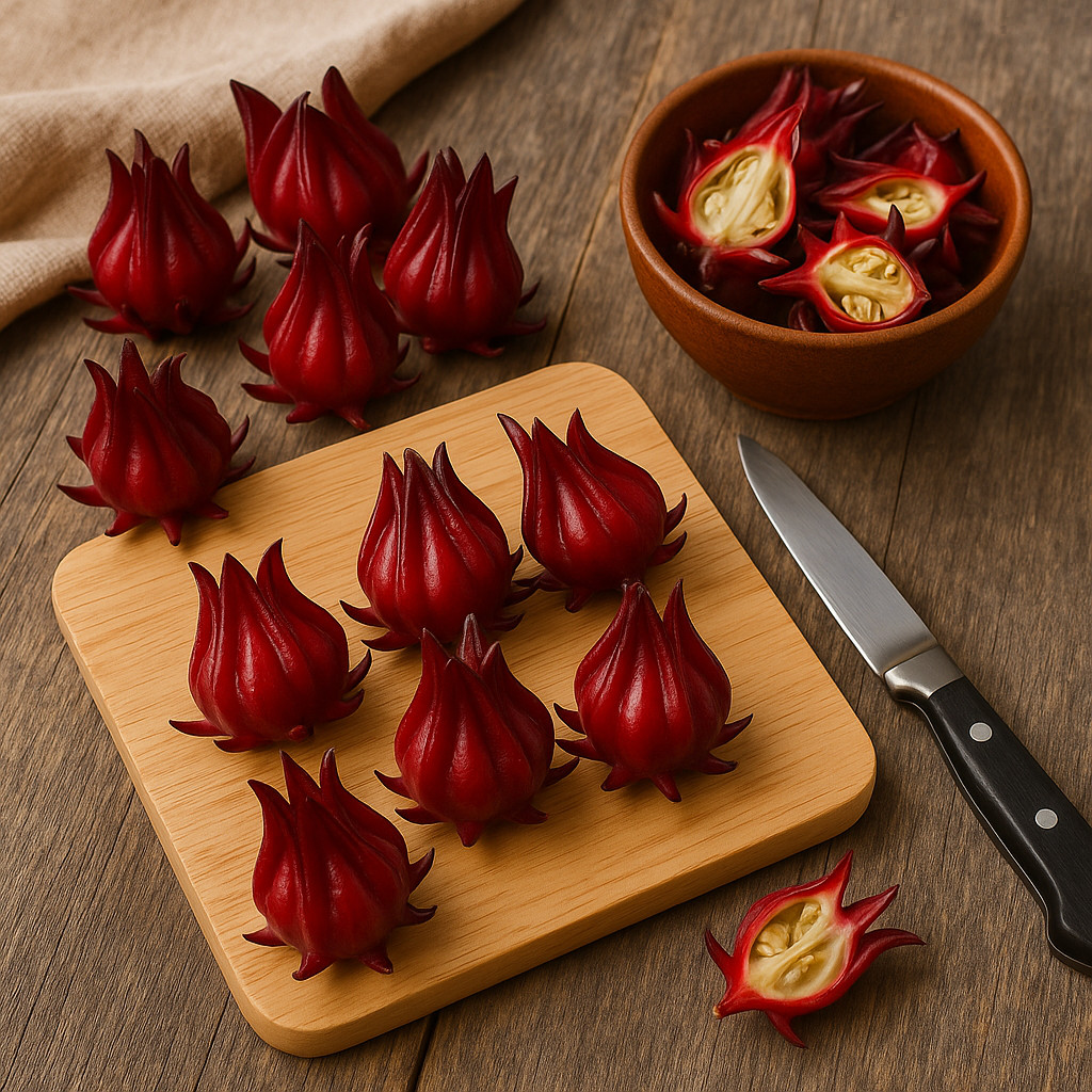 Roselle ‘Jamaica Sorrel’ Asian Sour Leaf (Hibiscus)Seeds 🌺 20 Seeds
