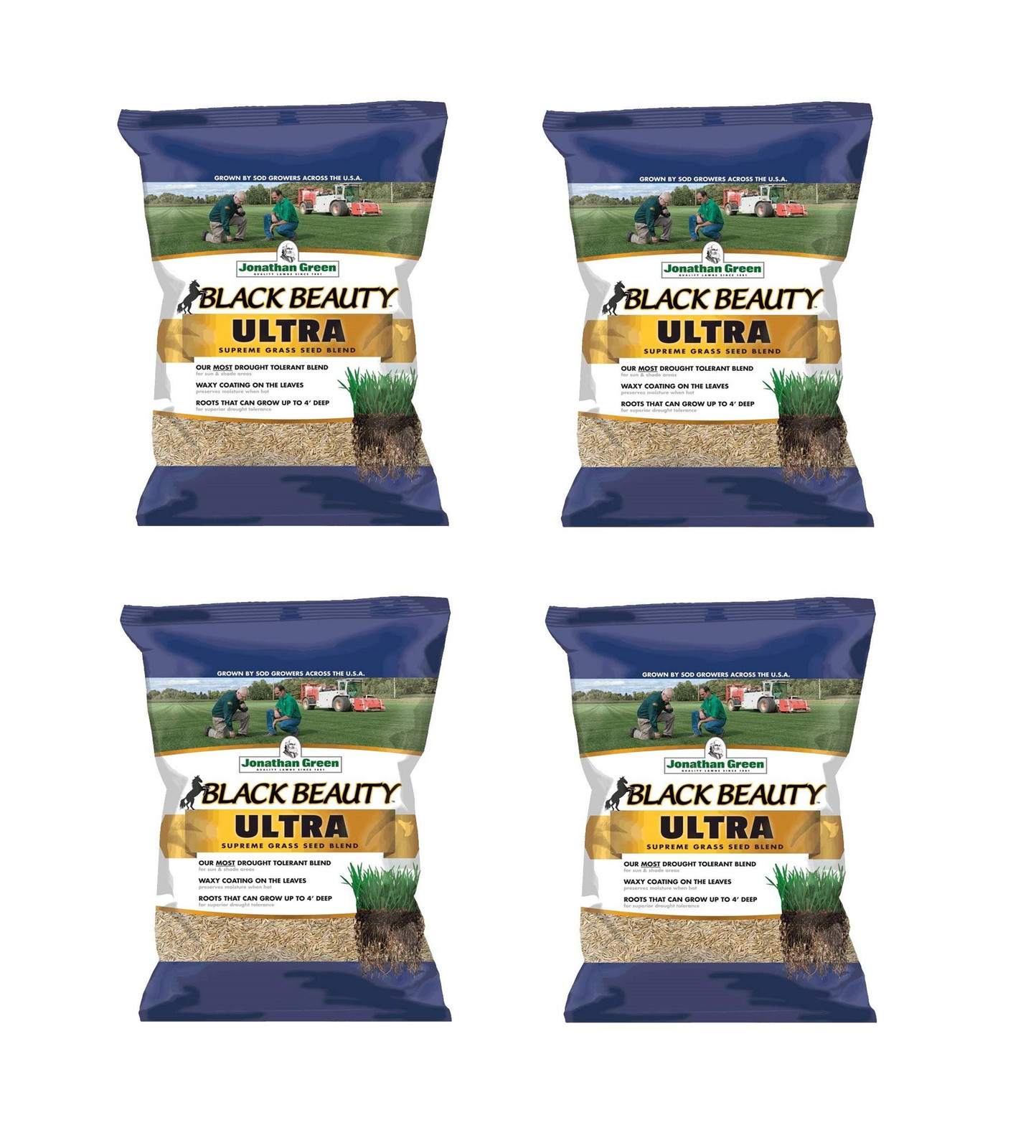 Jonathan Green Black Beauty Ultra Grass Seed, 25LB Bag (4 Pack)