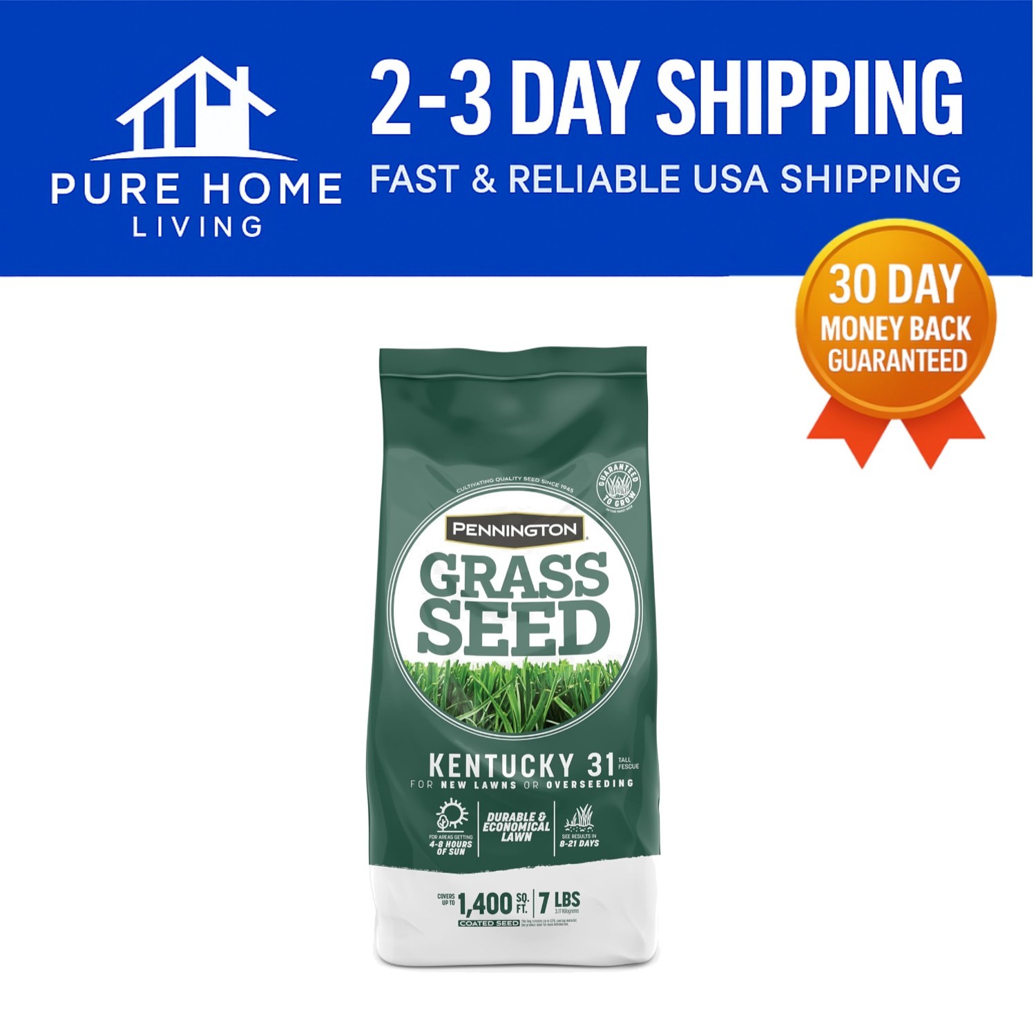 Pet-Friendly Kentucky 31 Tall Fescue Grass Seed – 7 lb, Covers 1400 sq. ft.