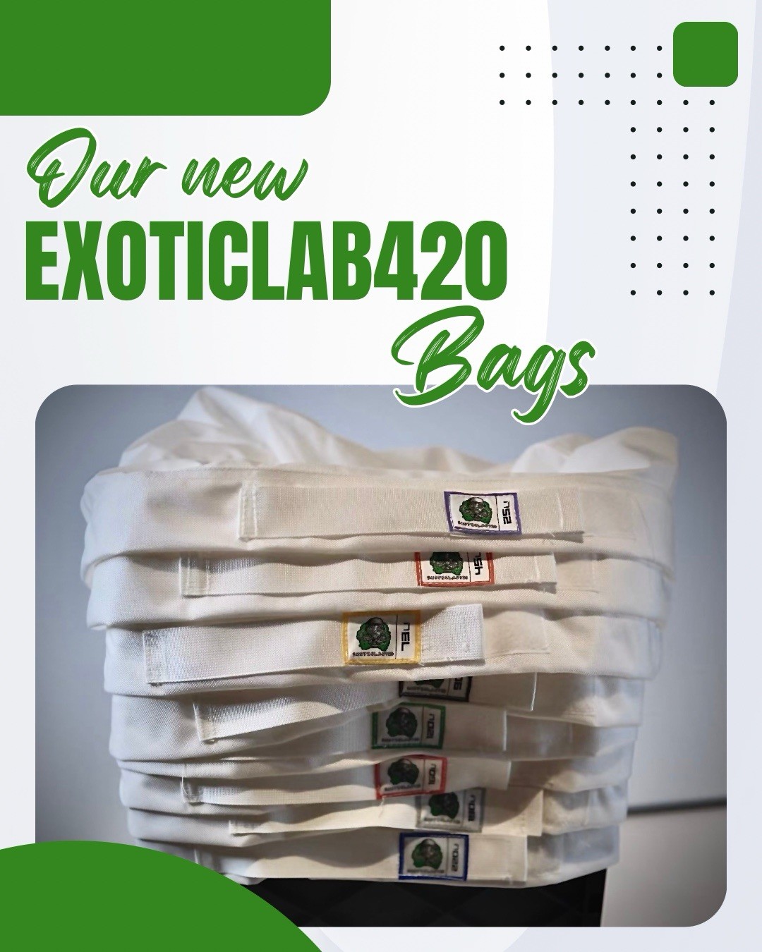 NEW 32 Gallon (Green) Exoticlab420 Bubble Bags 8 Bags Kit(Buy 5 Get 1 Free )