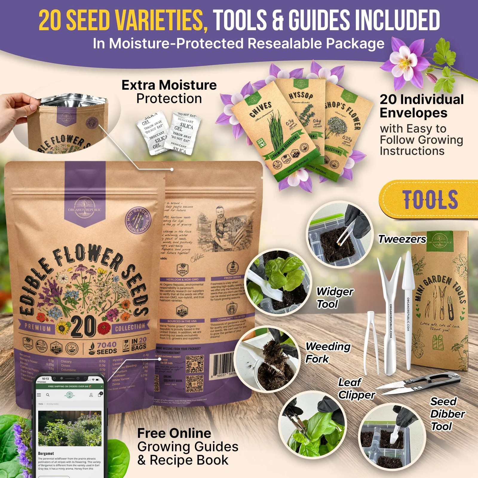 Edible Flower Seeds Variety Pack