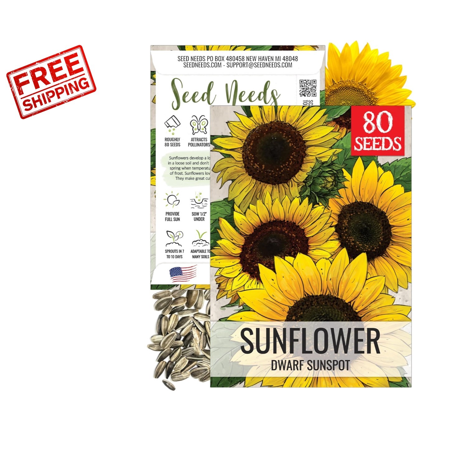Dwarf Sunspot Sunflower Seeds – Heirloom 2′ Tall Yellow Blooms for Cut Flowers