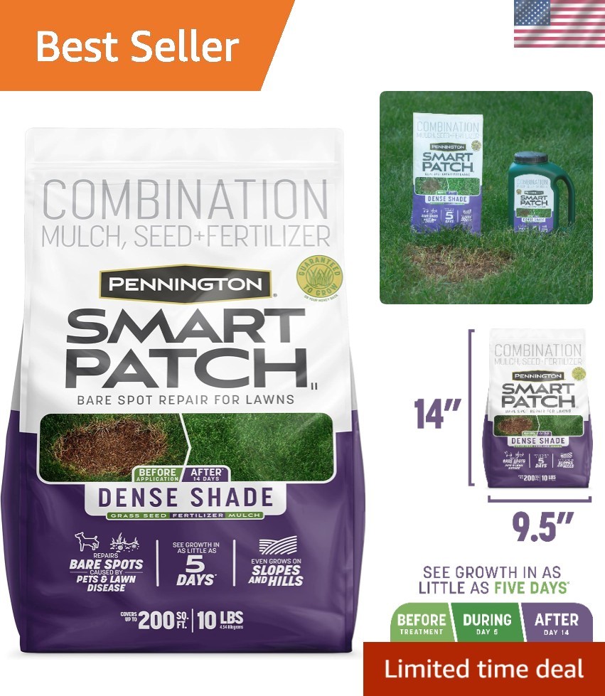 Smart Patch Dense Shade 10lb Grass Seed for Quick Bare Spot Repair in Lawns