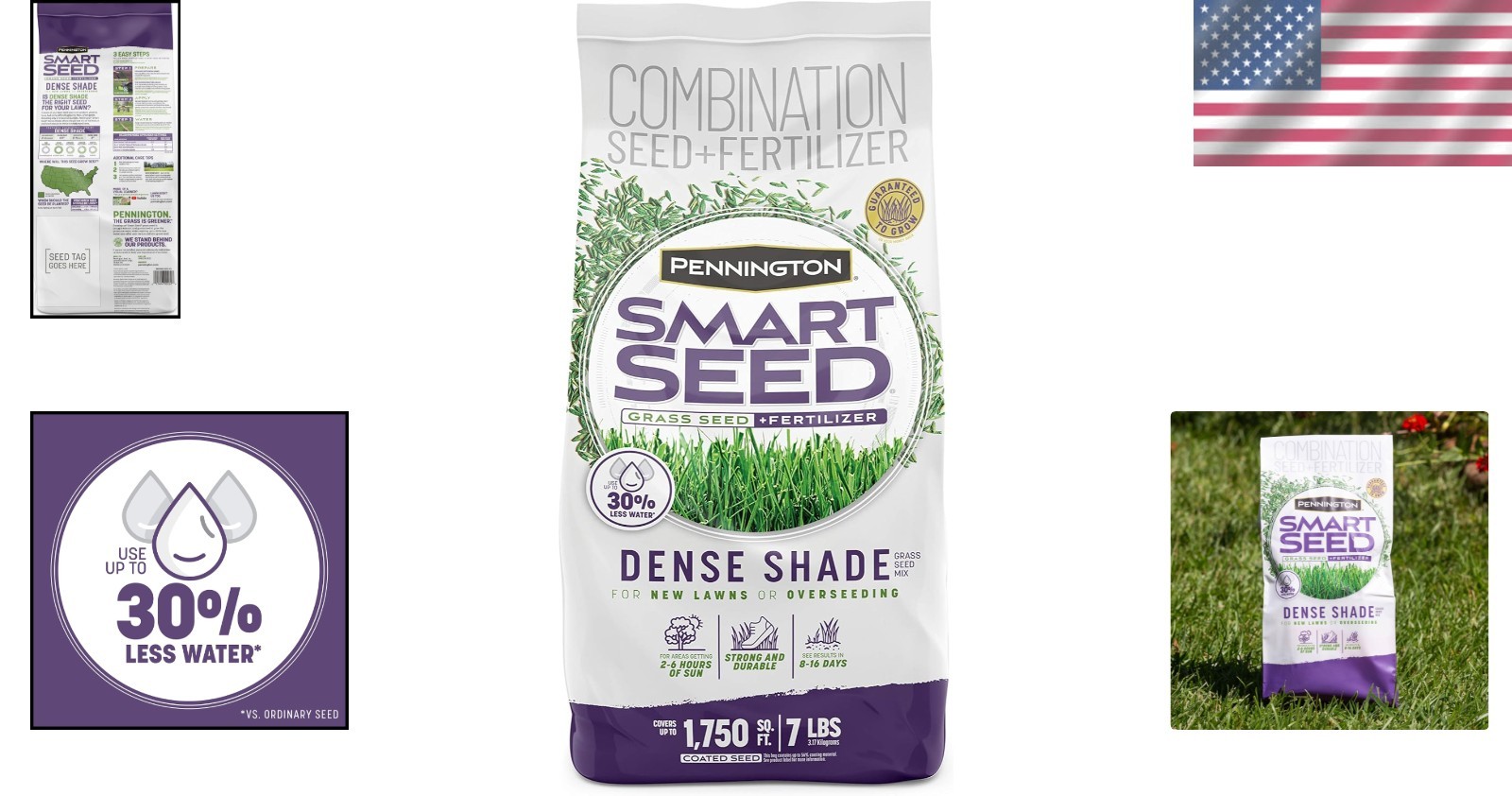 Smart Seed Dense Shade Grass Mix 7 lb – Thrives in Low Light for Green Lawns