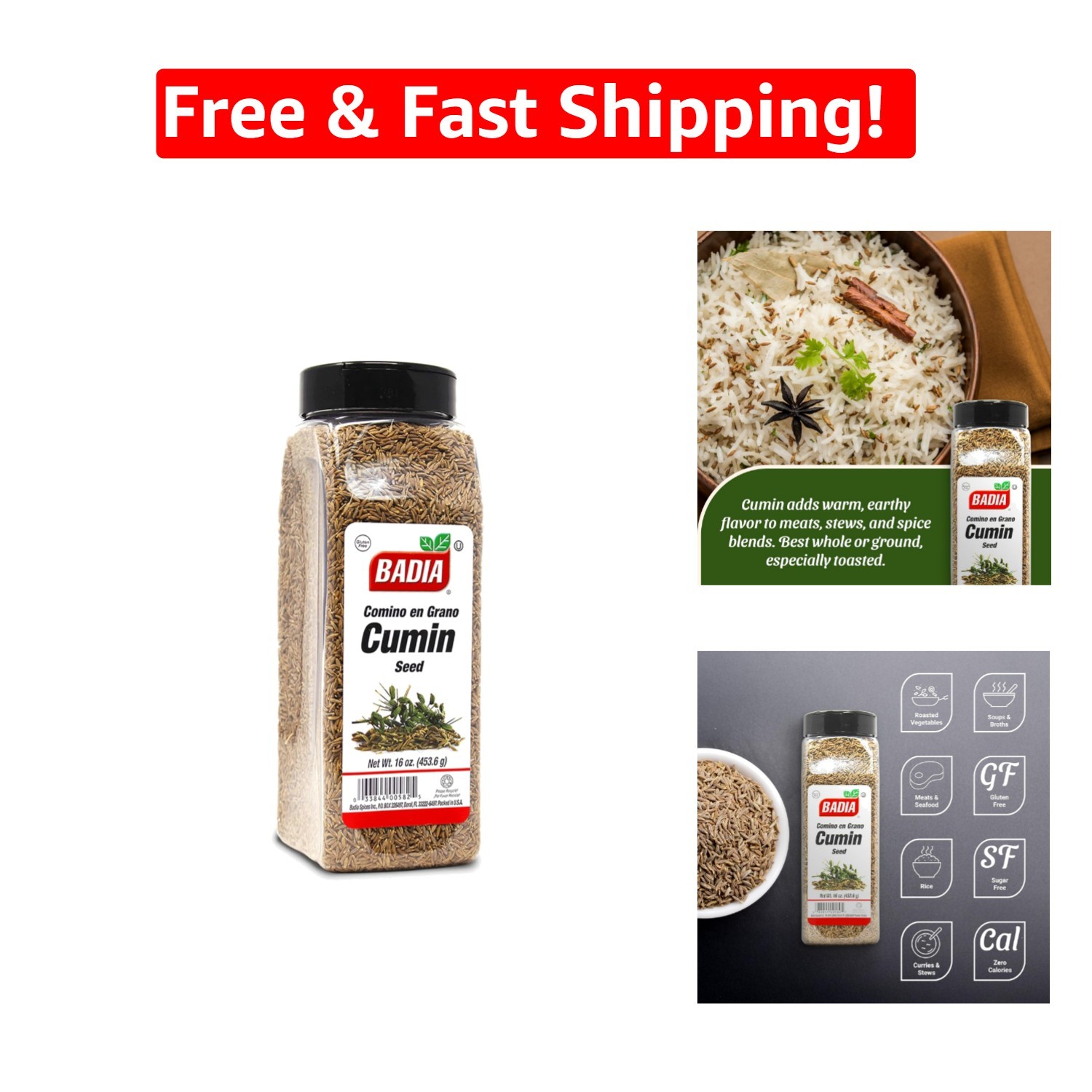 16 oz Whole Cumin Seeds – Gluten-Free Spice for Flavorful Cooking