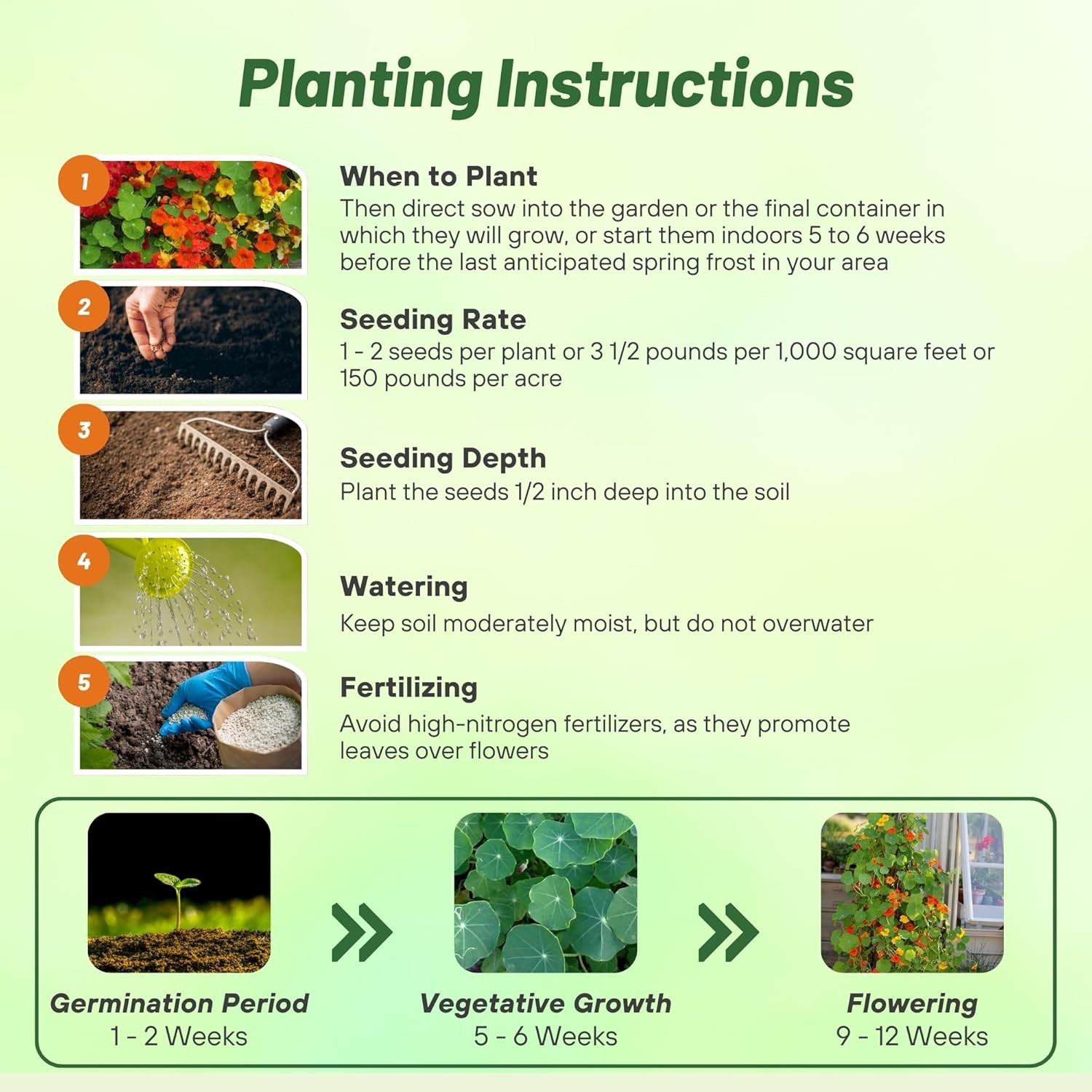 5 LB Nasturtium Seed Mix For Planting – Jewel Mix Flower Seeds