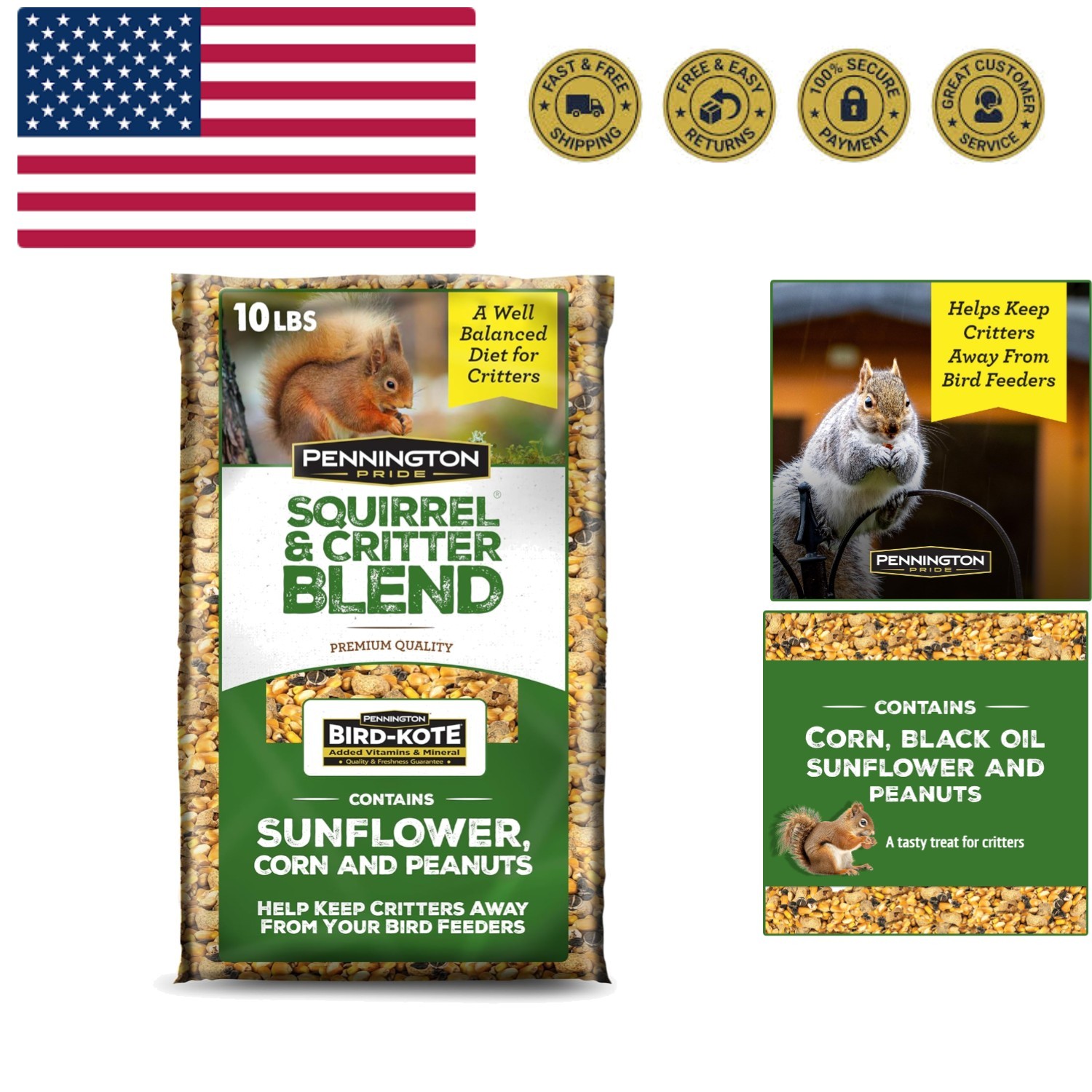 Pride Squirrel & Critter Blend, With Sunflower Seeds and Peanuts for Squirrel…