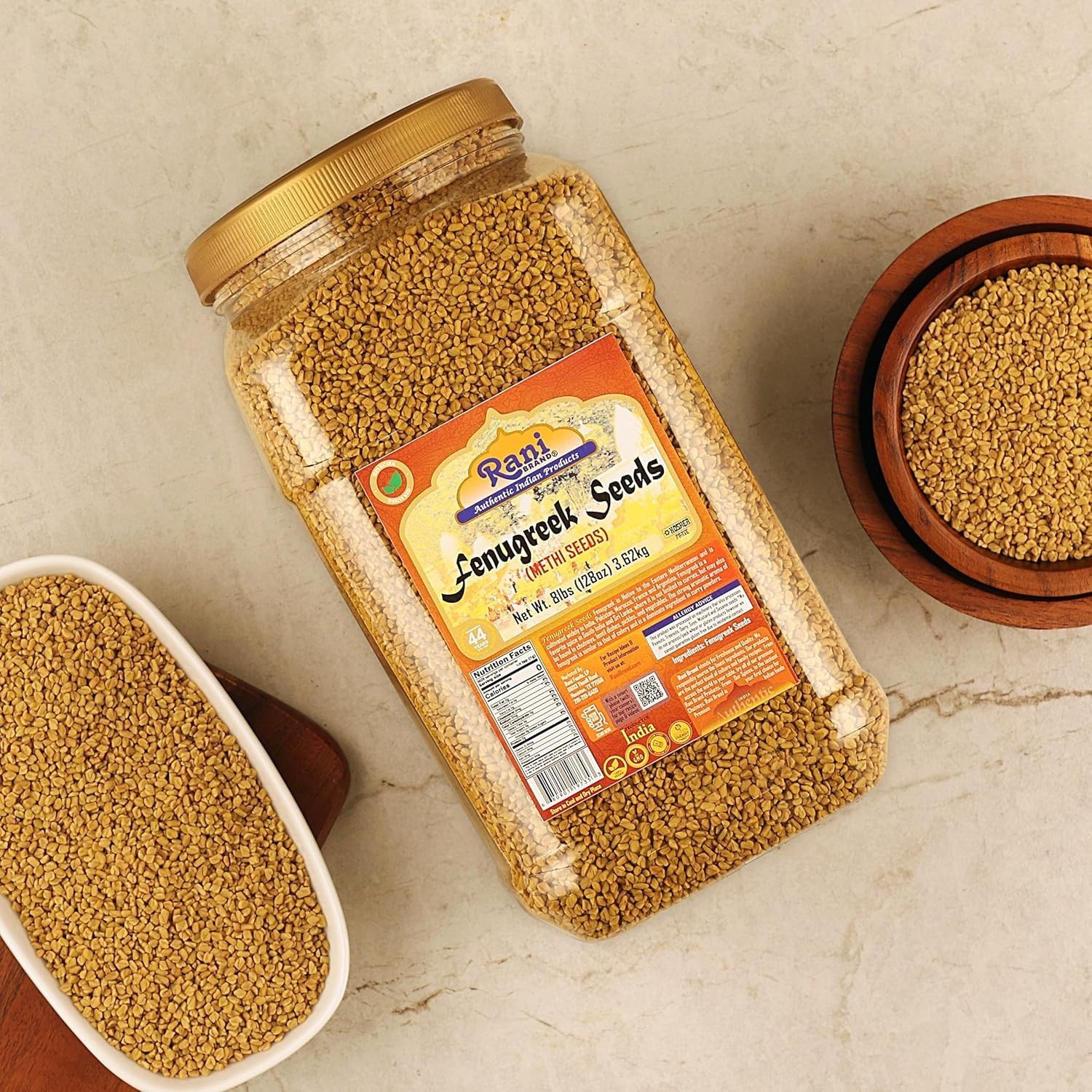 Rani Bulk Fenugreek Seeds – 8lbs Methi Seeds for Cooking & Ayurvedic Use