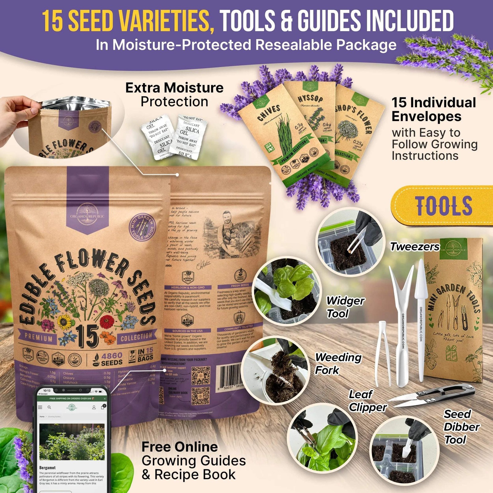 Edible Flower Seeds Variety Pack