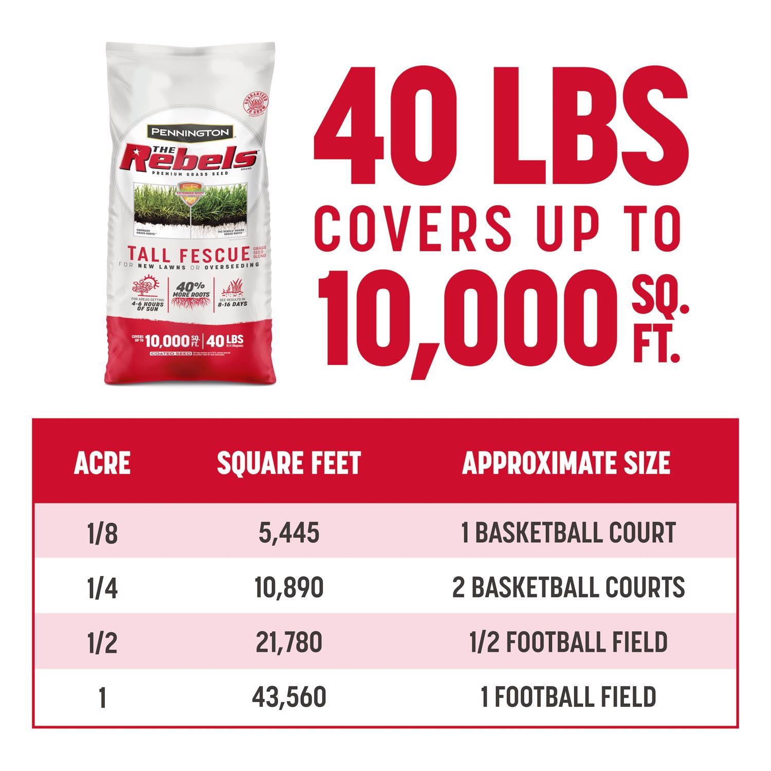Pennington 100543731 10000 sq. ft. Coverage Tall Fescue Grass Seed 40 lbs.