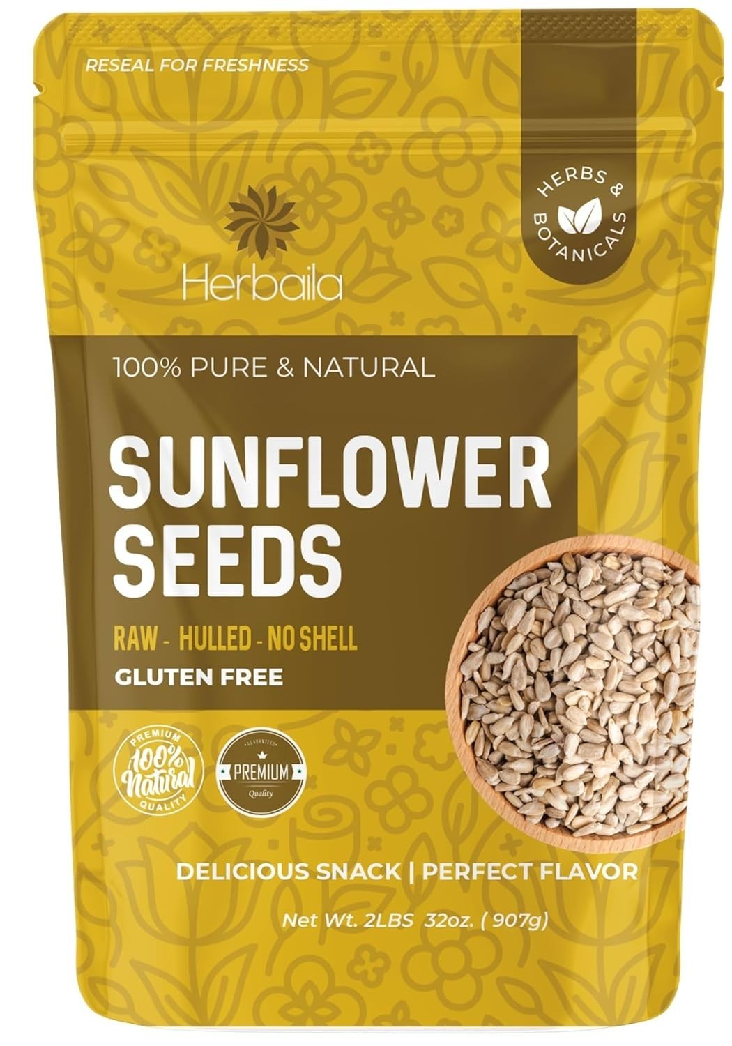 Sunflower Seeds Raw 2lbs – Unsalted Sunflower Seeds to Eat – Shelled Sunflower S