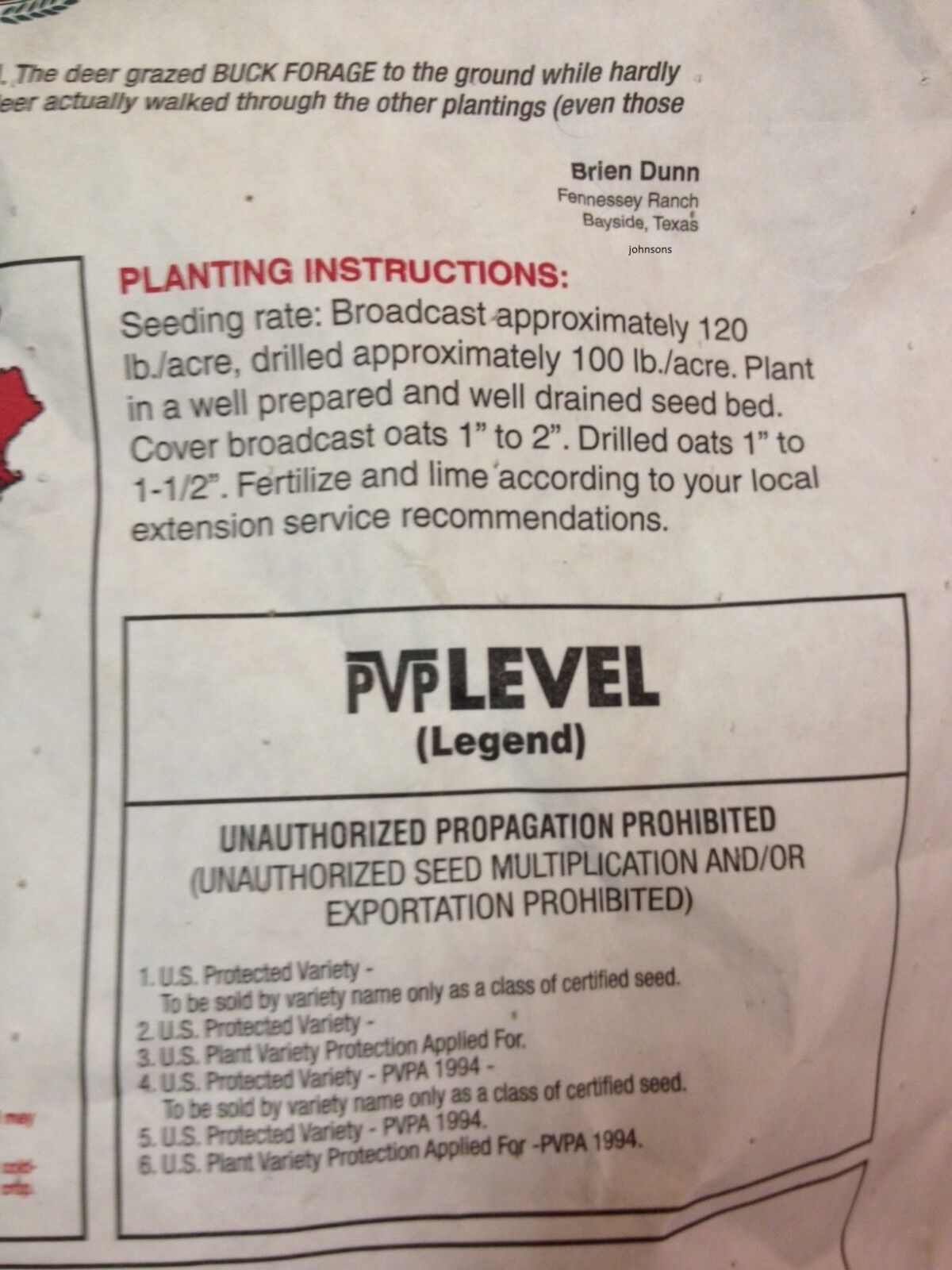 Buck Forage Oats Seeds Preferred by Whitetails