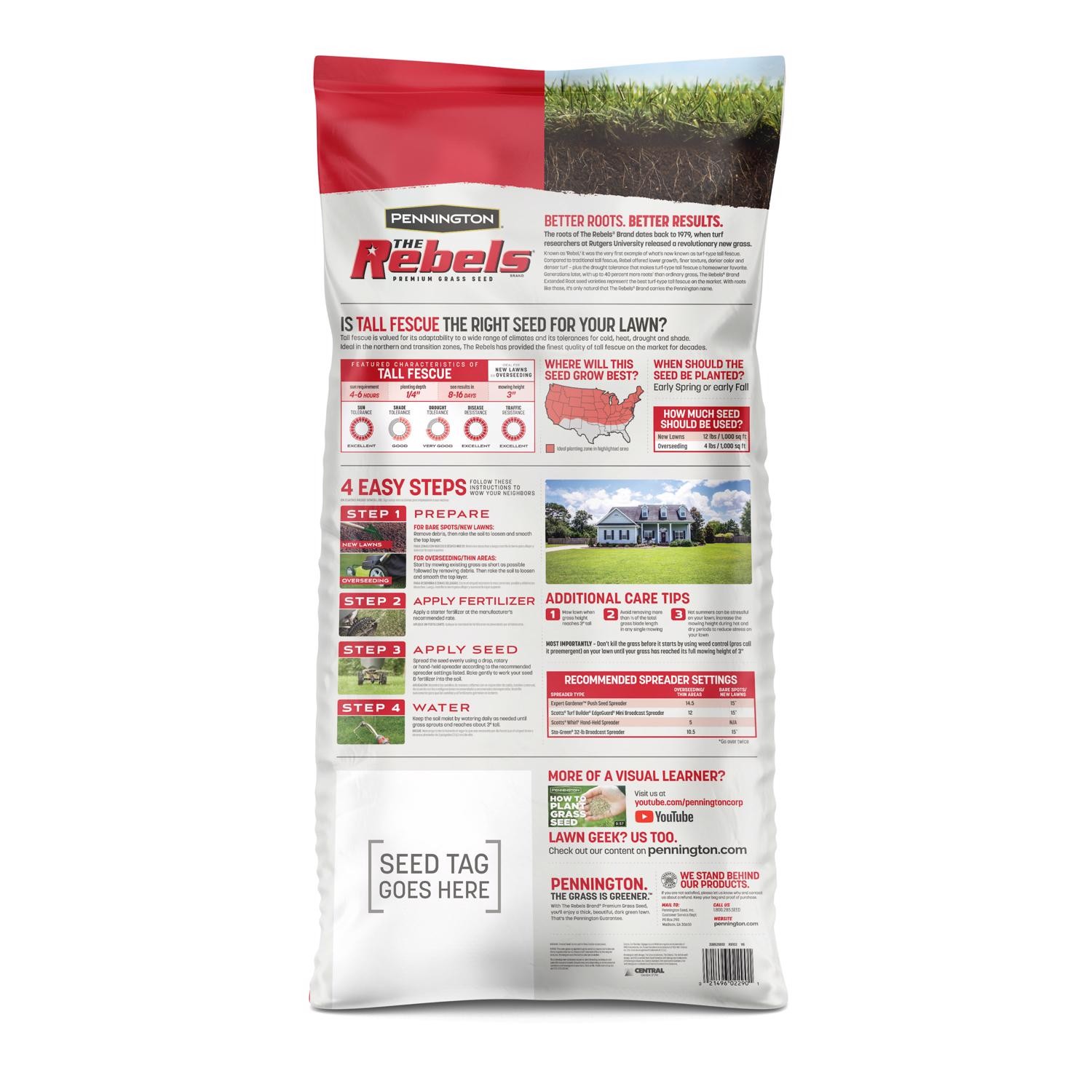 Pennington 100543731 10000 sq. ft. Coverage Tall Fescue Grass Seed 40 lbs.