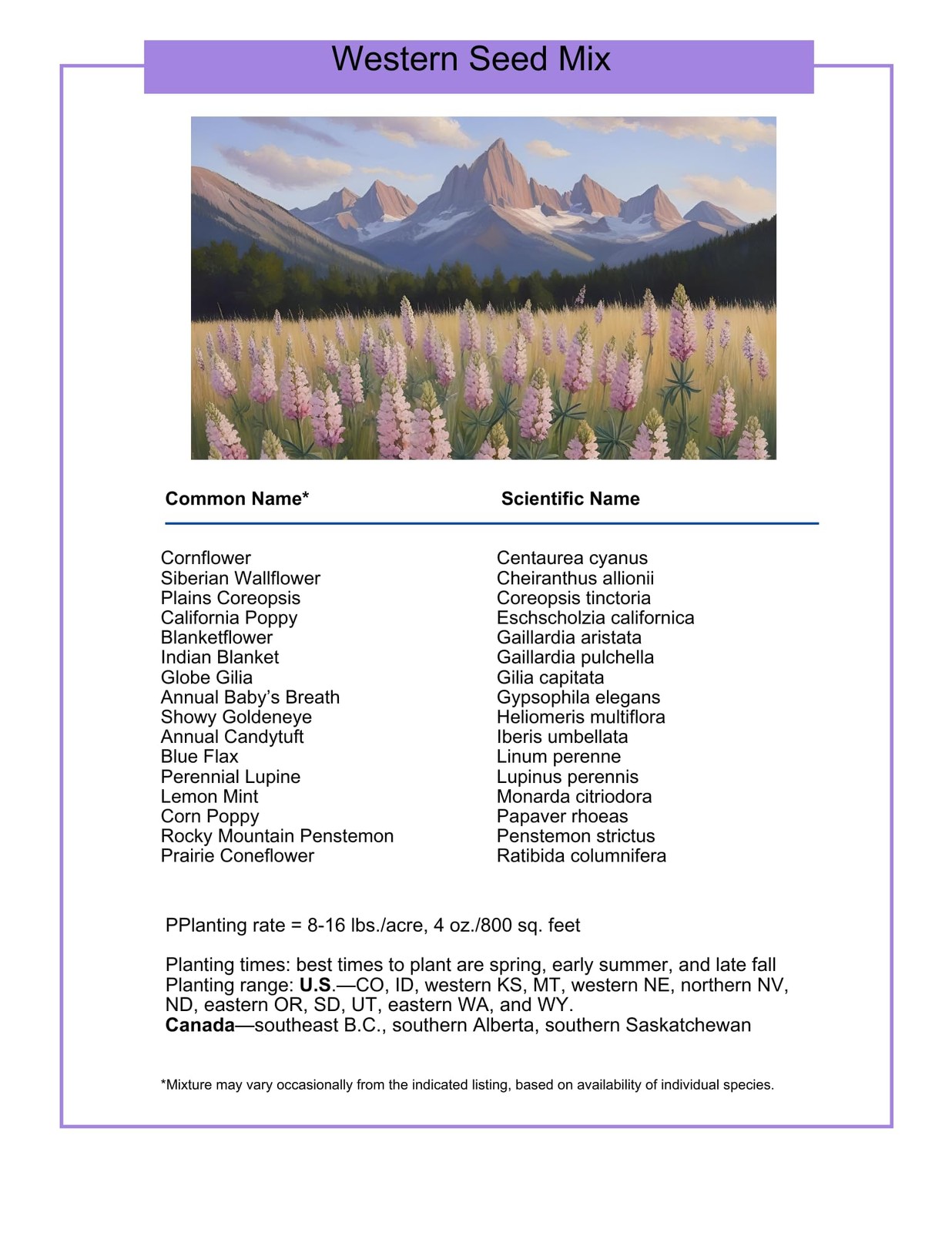 Utah Wildflower Mix, 1 lb Covers 3,200 sq ft, Multi-Color Blooms, Spring and …