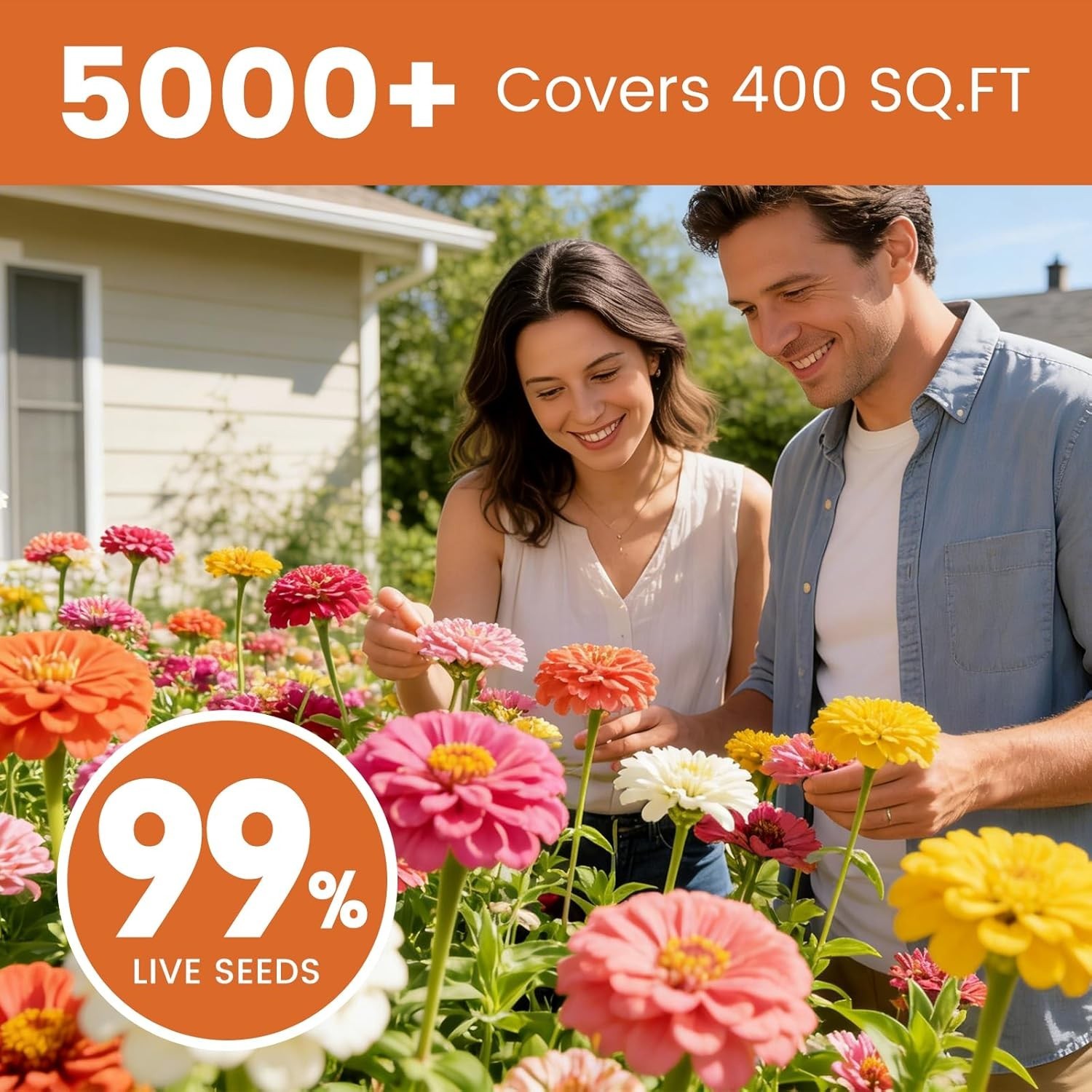 Zinnia Seeds for 2026 Planting, 5000+ Flowers Seeds, 7 Vibrant Colors Mix & L…