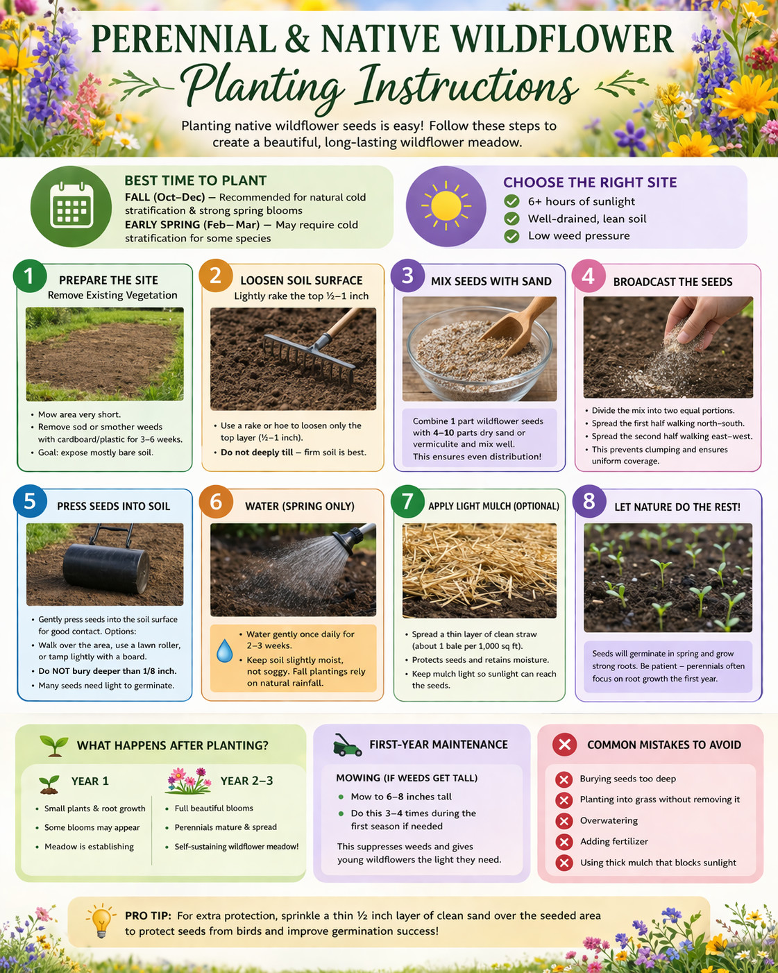 1 Pound Northwest U.S. Bulk Wildflower Seed Mix 1lb Covers 3,000sq-ft