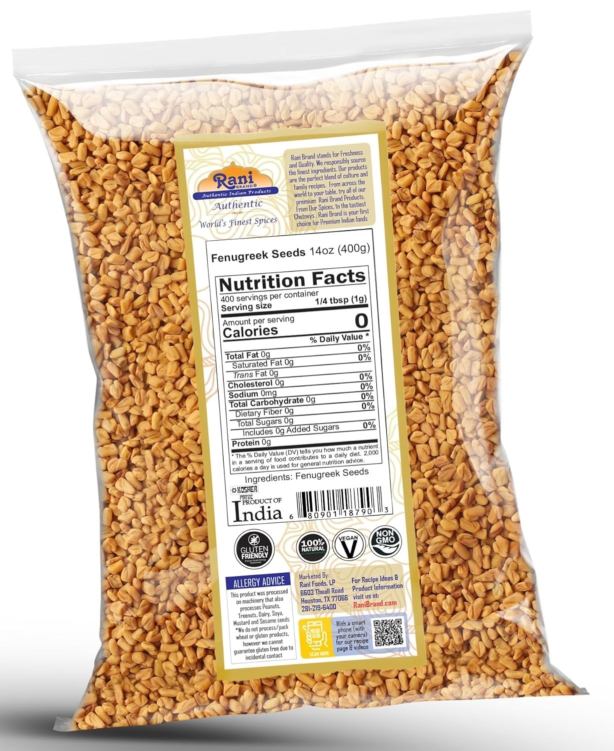 14oz Rani Fenugreek Seeds – Non-GMO, Gourmet Spice for Healthy Cooking