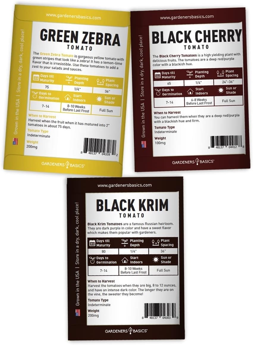 Cherokee Purple, Black Krim, Pineapple Tomato Seeds – 5 Pack
