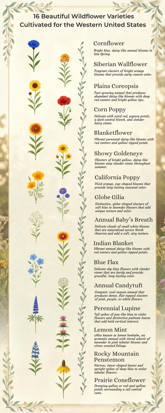 Western Wildflower Seed Mix – 16 Annual & Perennial Species, 1/4lb Covers Up …