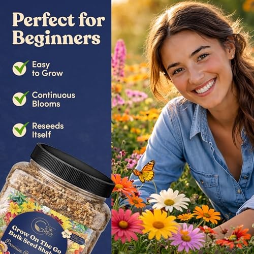 Bulk Wildflower Seed Shaker – Perennial 1 Pound Tub Premium Perennial Mix