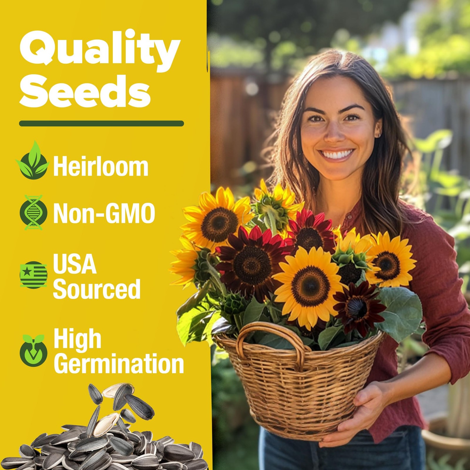 8 Varieties Non-GMO Sunflower Seeds Packets to Plant Dwarf Mexican Wild Lemon
