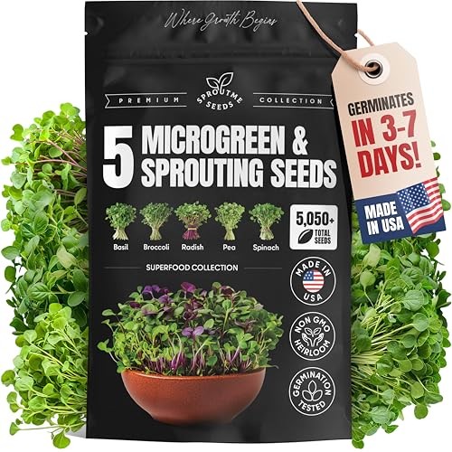 SproutMe Microgreens & Sprouting Seeds Variety 5 Microgreens & Sprouting Seeds
