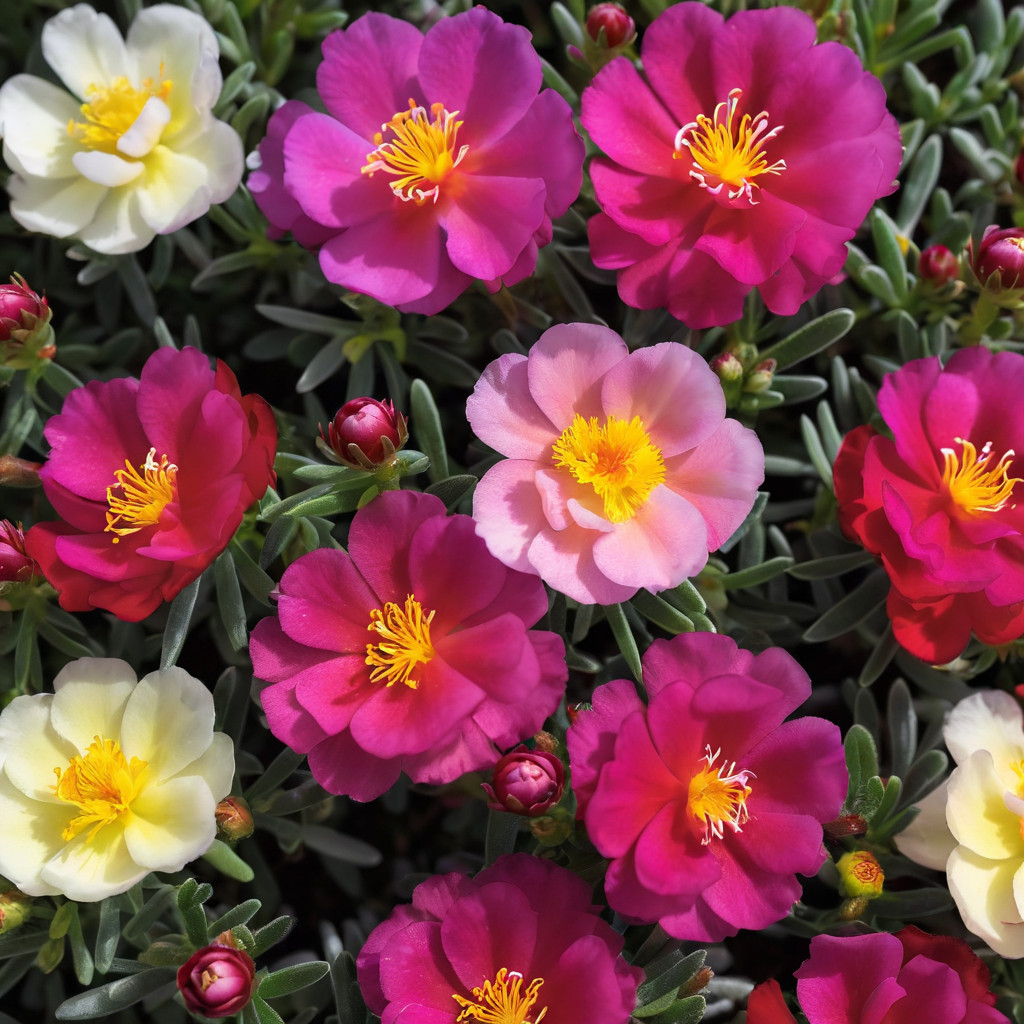 100 Moss Rose Seeds Flower Perennial Flowers Seed Pollinators ” Dark Mix”