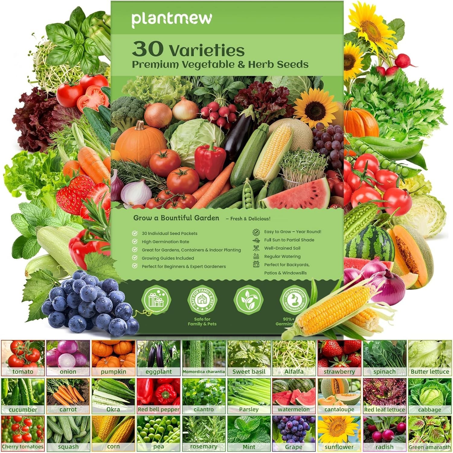 【Seed Vault】 Heirloom Vegetable Seeds Planting Kit – 15,000+ Non-GMO Seeds for H