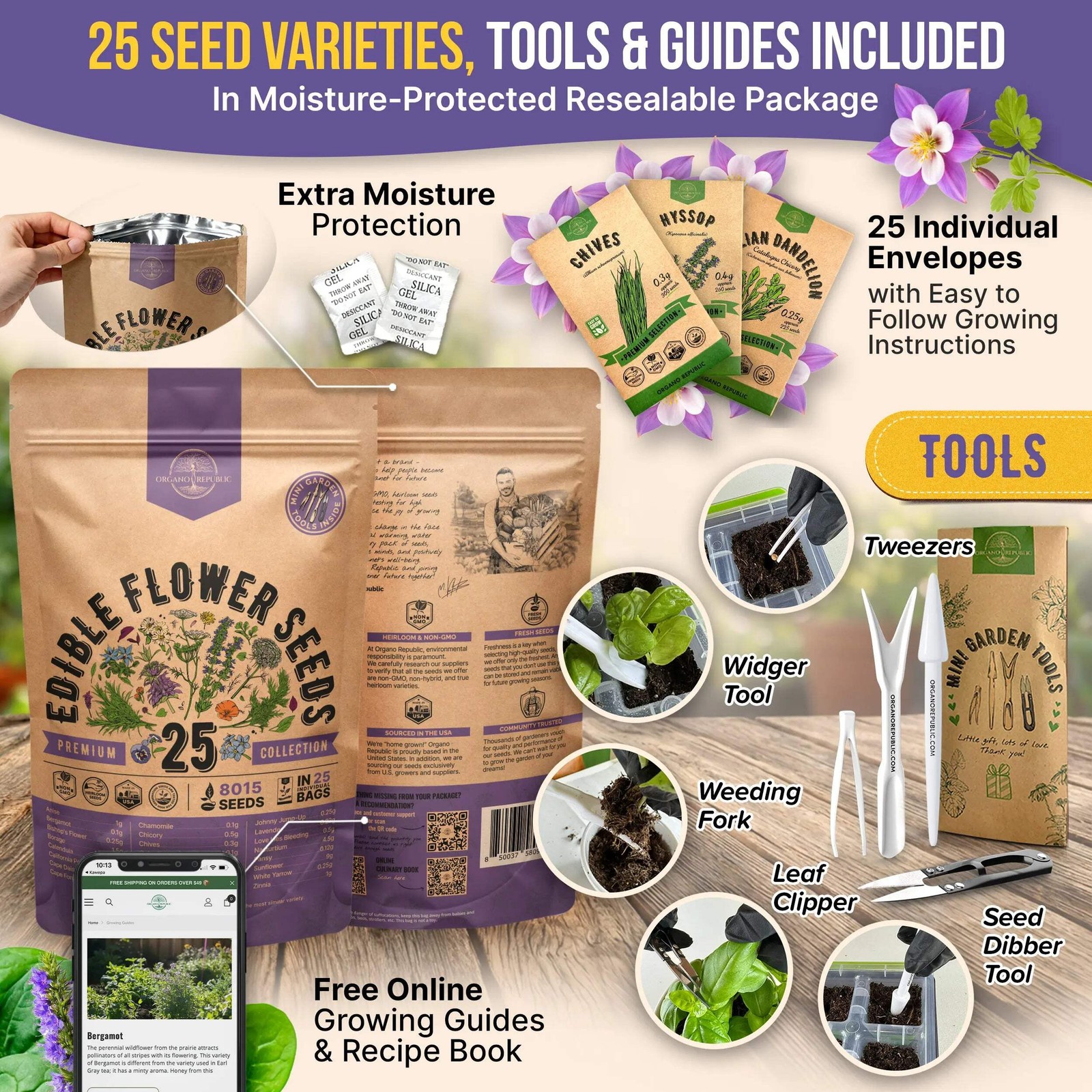 Edible Flower Seeds Variety Pack