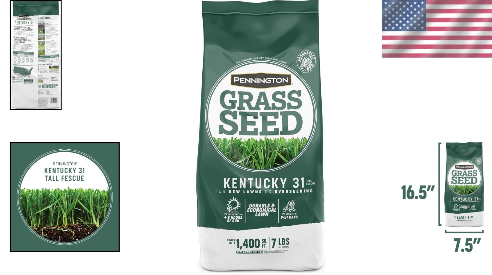 Pet-Friendly Kentucky 31 Tall Fescue Grass Seed – 7 lb, Covers 1400 sq. ft.