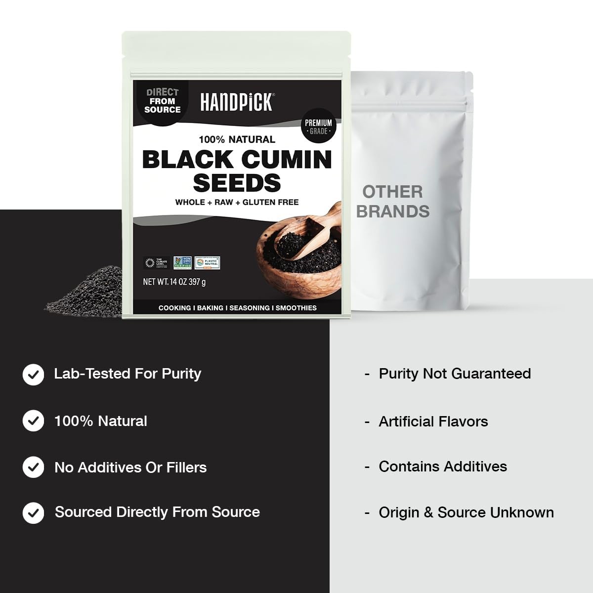 Black Cumin Seeds Whole Nigella Kalonji 14 oz Resealable Pouch