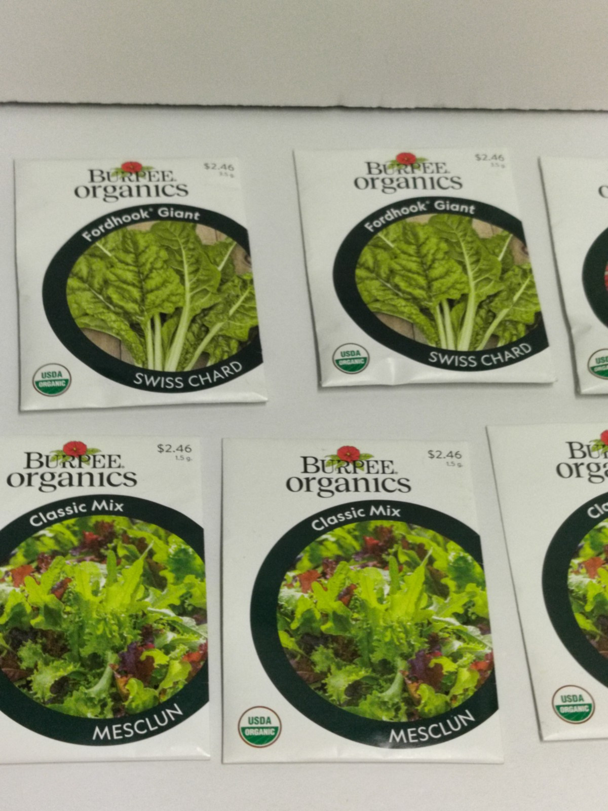 LOT OF 7 Burpee Organics Vegetable Seed Packs Misc Assortment 11/24