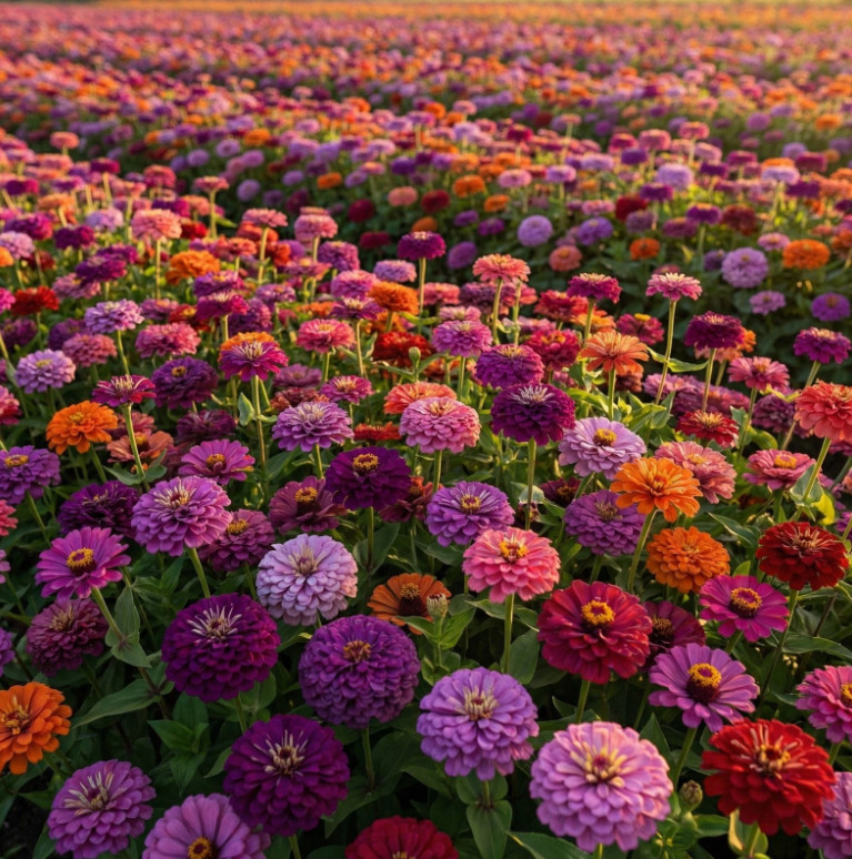 Zinnia PURPLE DREAM MIX w/ Red Double Blooms Butterflies Hummingbirs 100 Seeds!