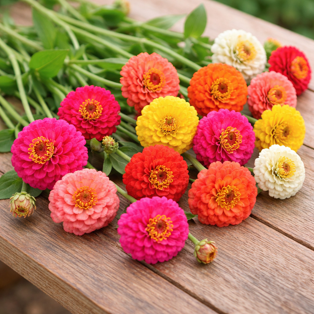 THUMBELINA DWARF Zinnia elegans Seeds Heirloom Non GMO Compact Colorful Mix
