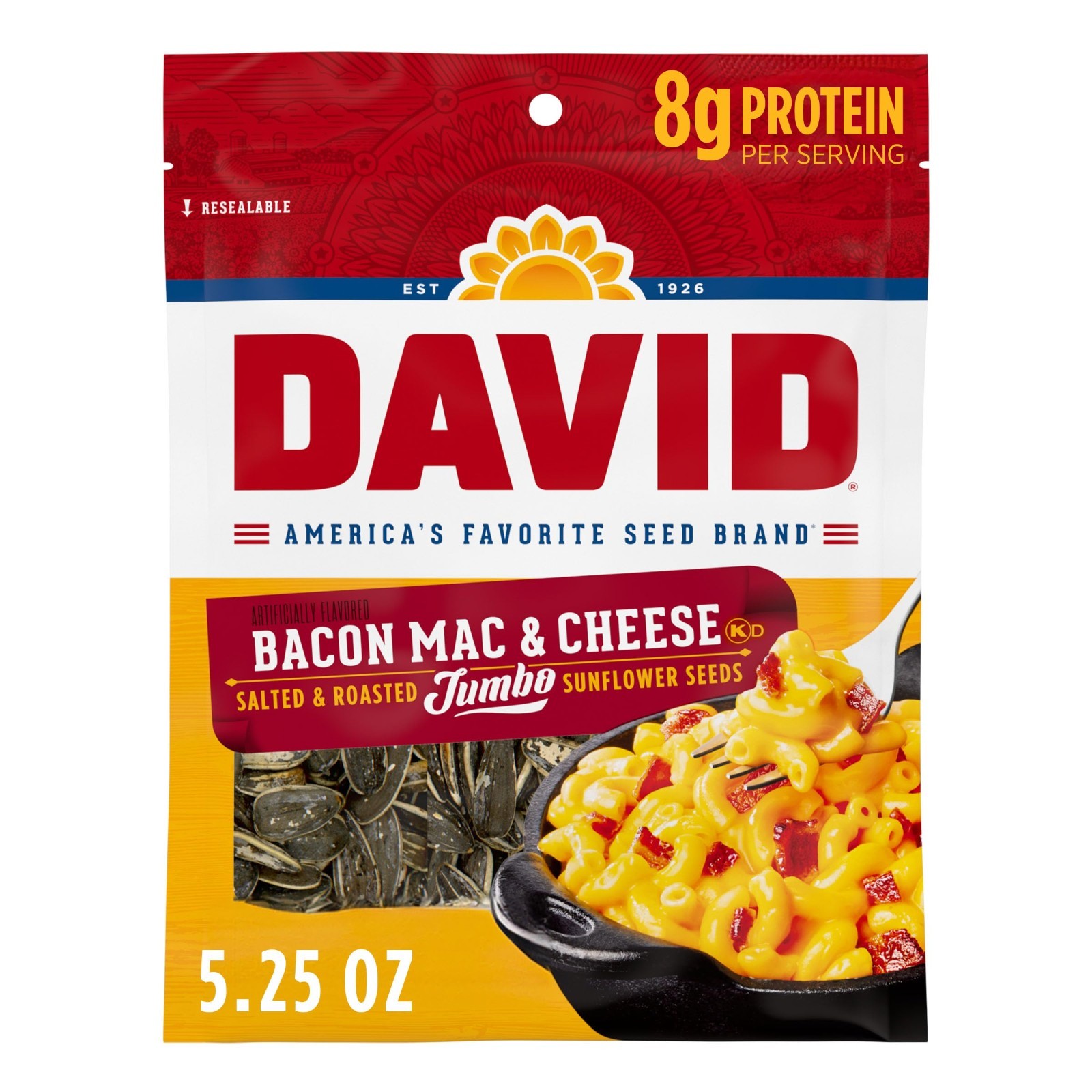 Jumbo Bacon Mac & Cheese Sunflower Seeds – 5.25 oz, Pack of 12 Snacks
