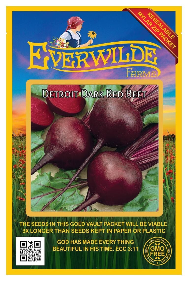200 Detroit Dark Red Beet Seeds – Everwilde Farms Mylar Seed Packet