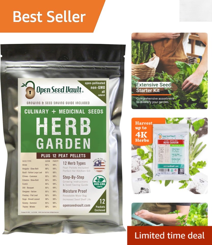 Pet Friendly Herb Seeds Variety Pack | 12 Heirloom Non-GMO Options for Planting