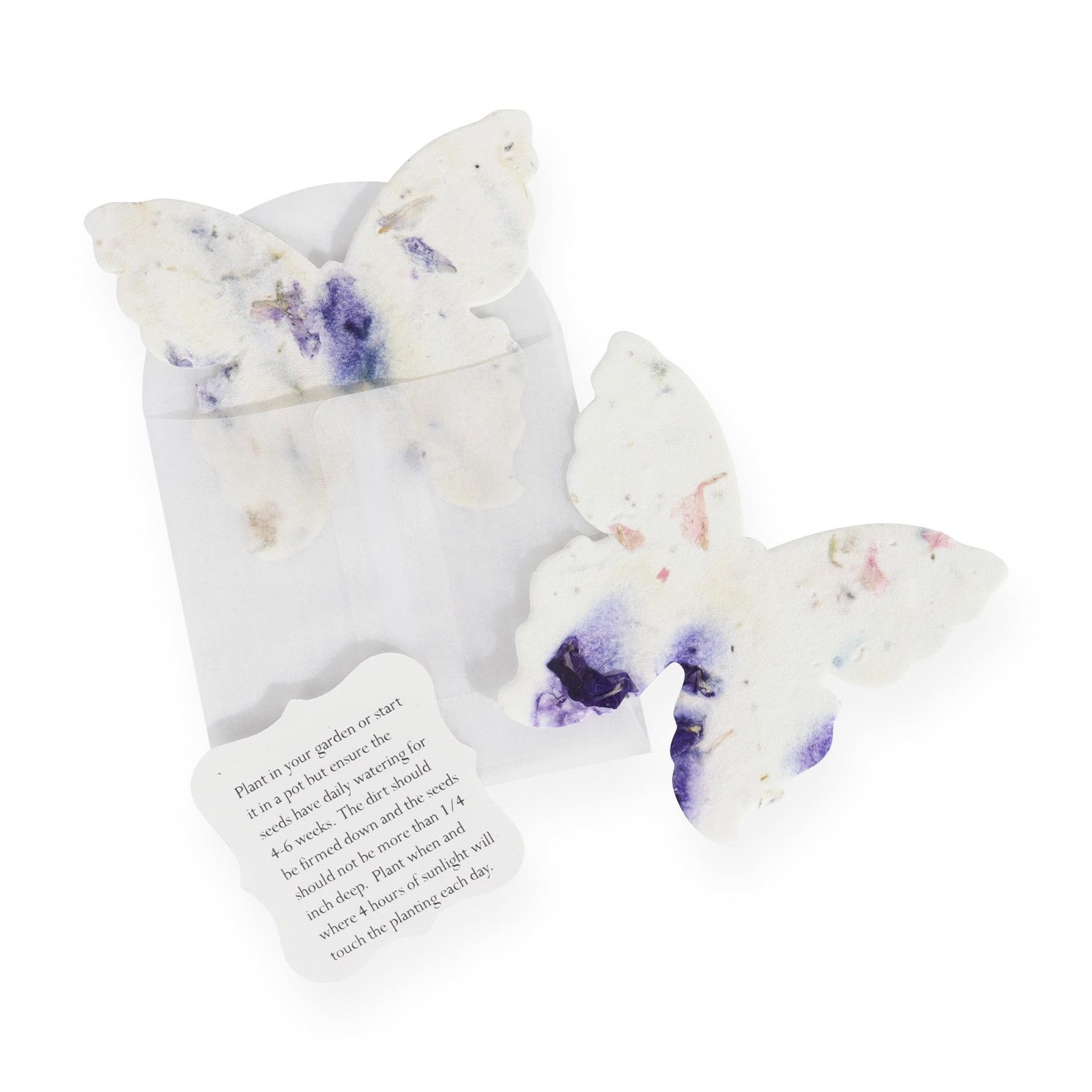 Bloom Wildflower – Set of 24 Purple Butterfly-Shaped with Envelope and Planti…
