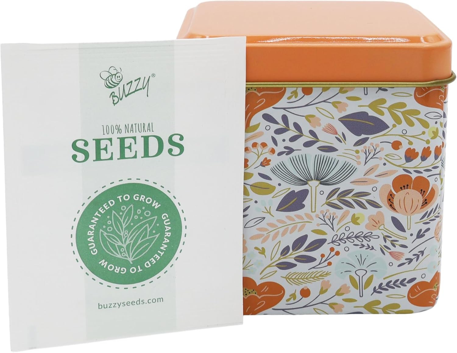 Seeds Herbal Tea Garden Grow Kit – 3 Square Tin Planters with Lavender, Chamomil