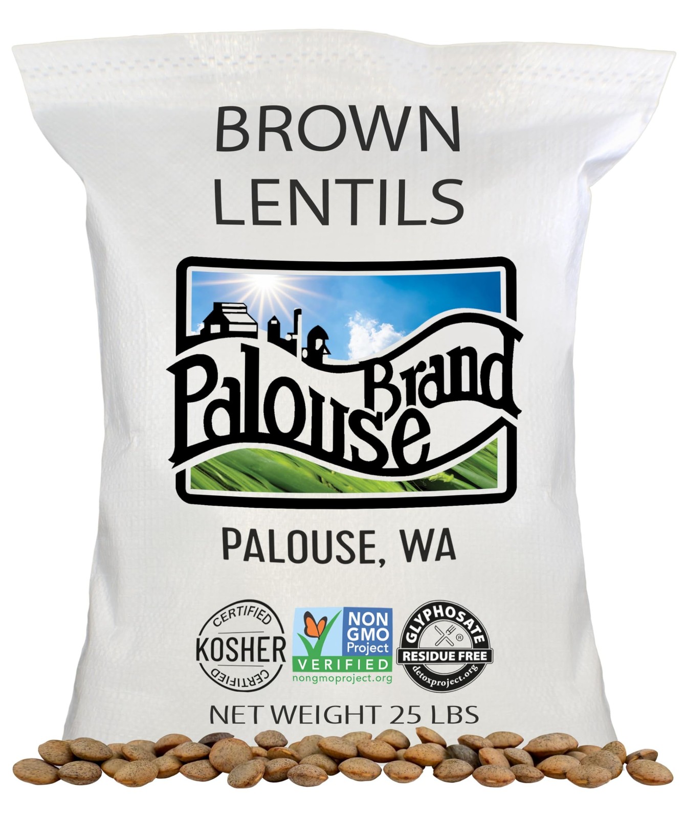 Certified Glyphosate Residue Free Brown Lentils | 25 LBS | Bulk | Desiccant …